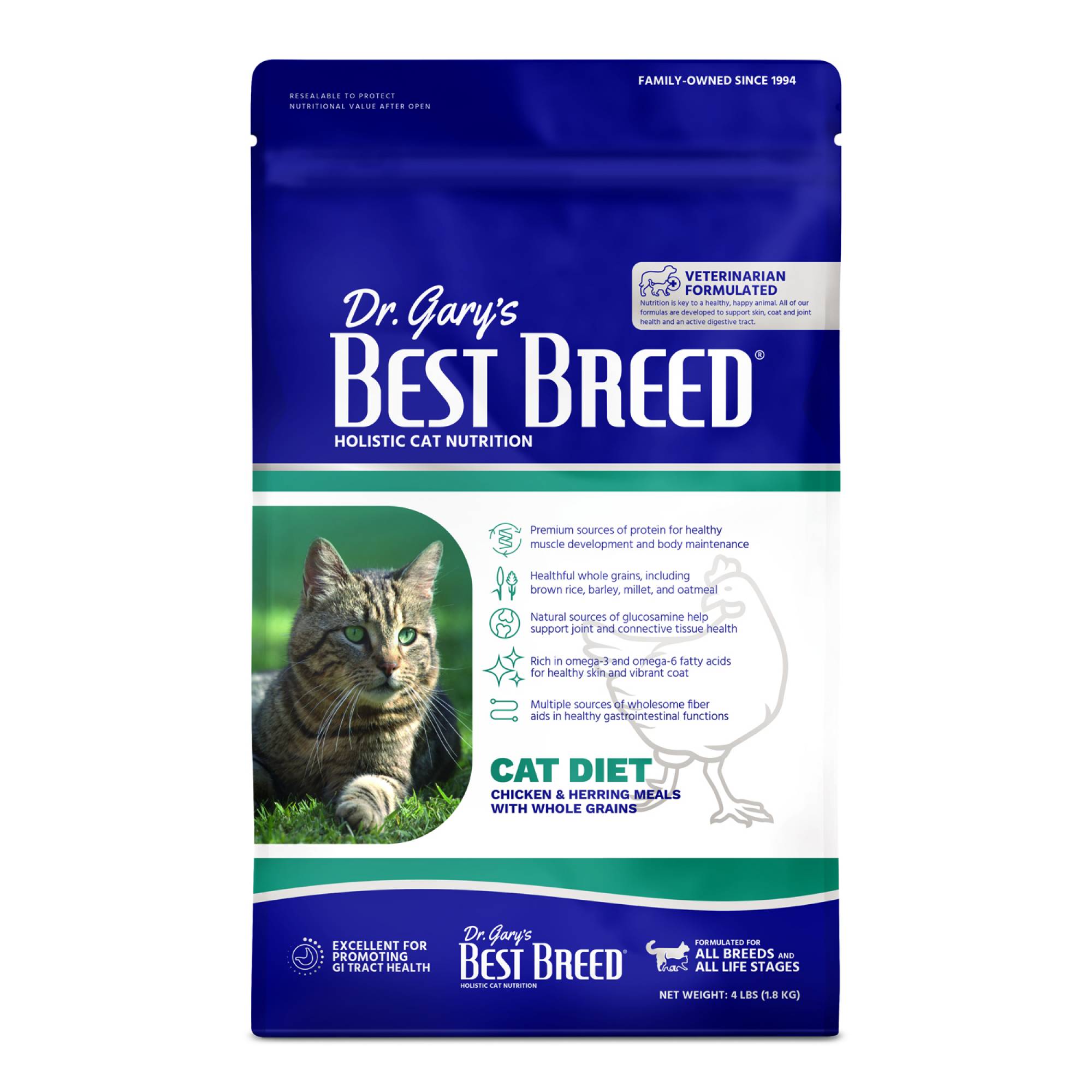 Best Breed - Adult Cat - Cat Diet (Chicken, Herring & Whole Grains) 4lbs