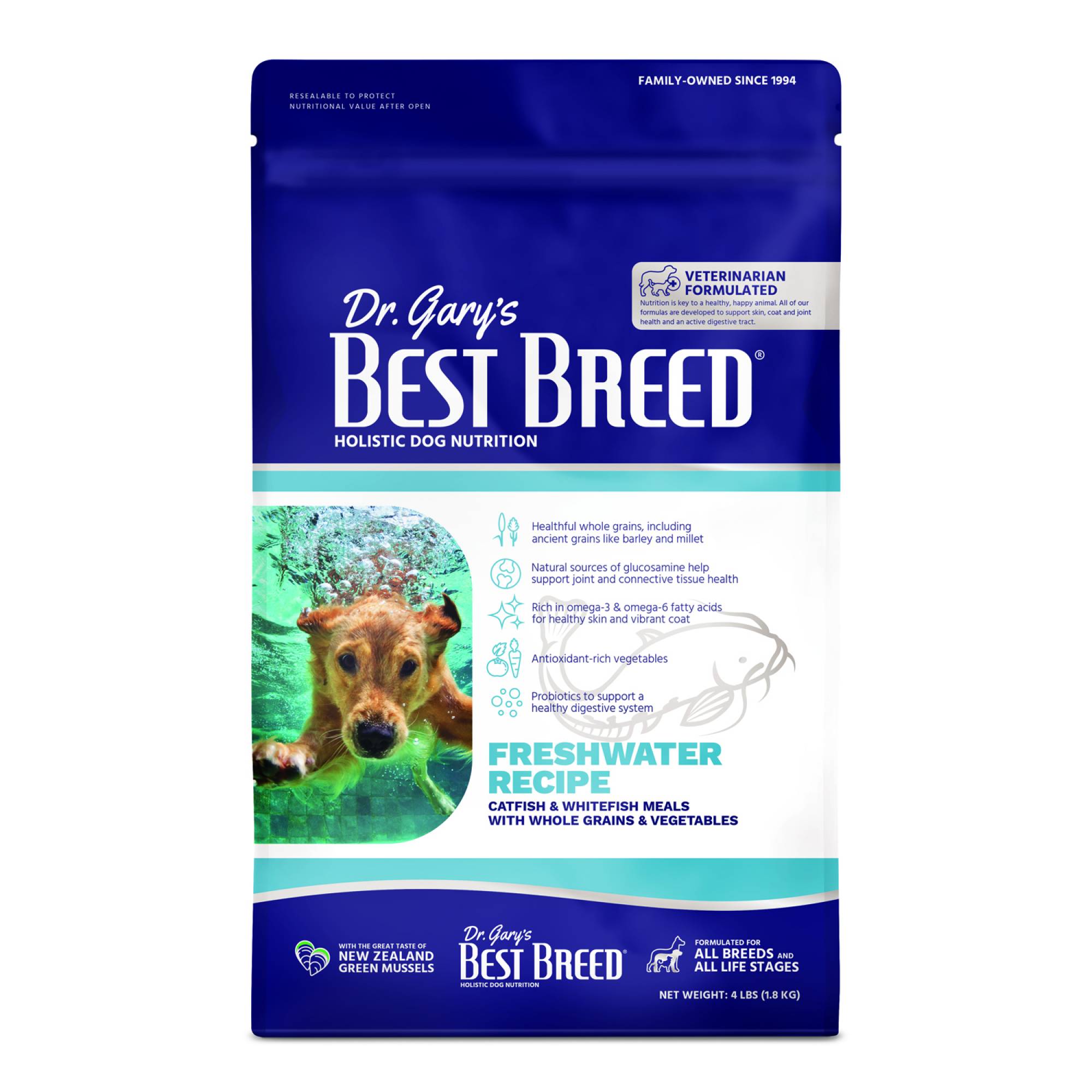 Best Breed - Adult Dog - Freshwater Recipe (Catfish and Whole Grains) 4lbs