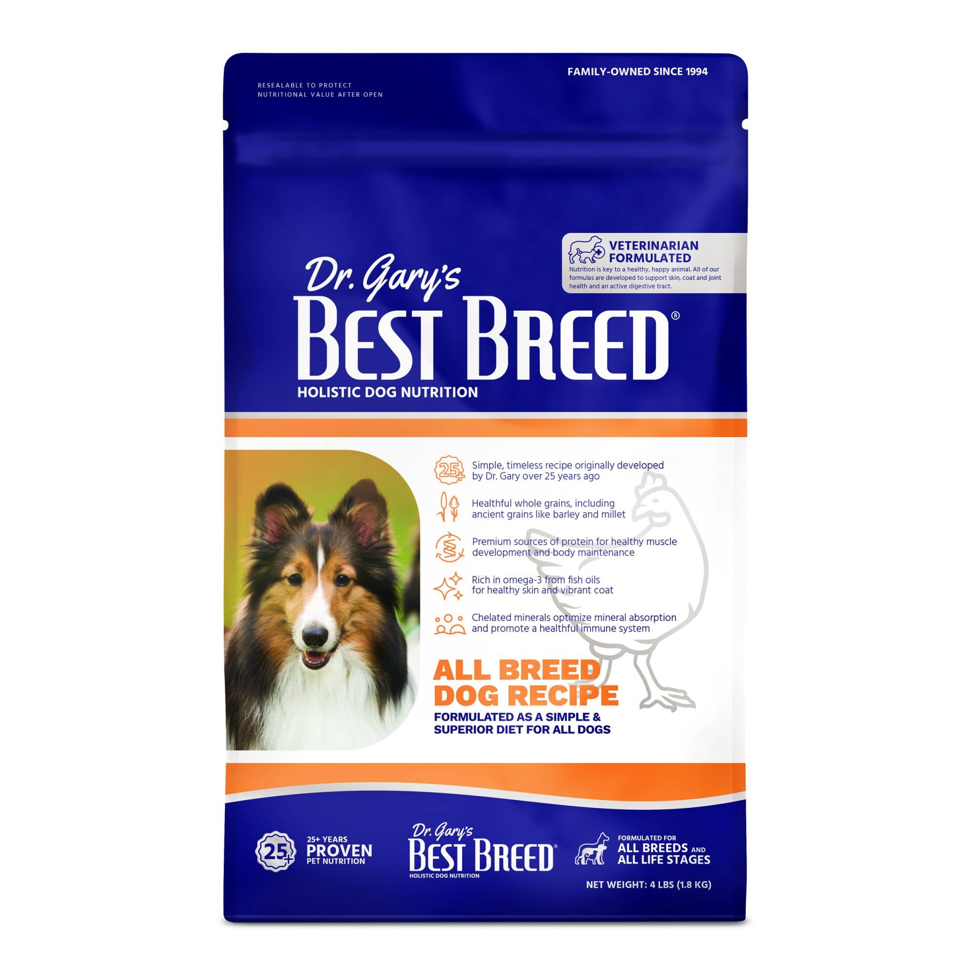 4 lb All Breed Dog Recipe Dry Dog Food – Complete Nutrition for All Dogs