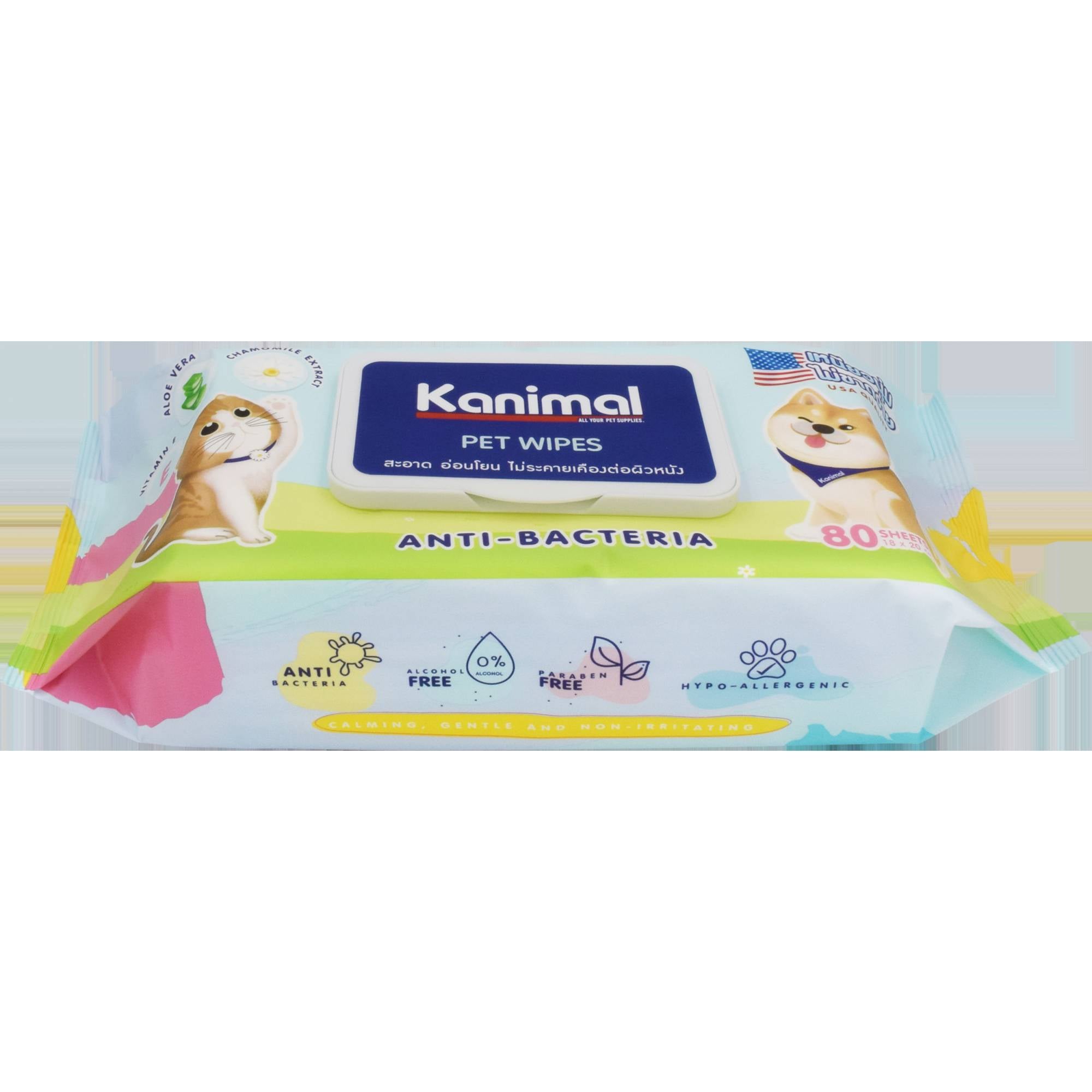 Kanimal - Pet Wipes for Dog & Cats (80 wipes)