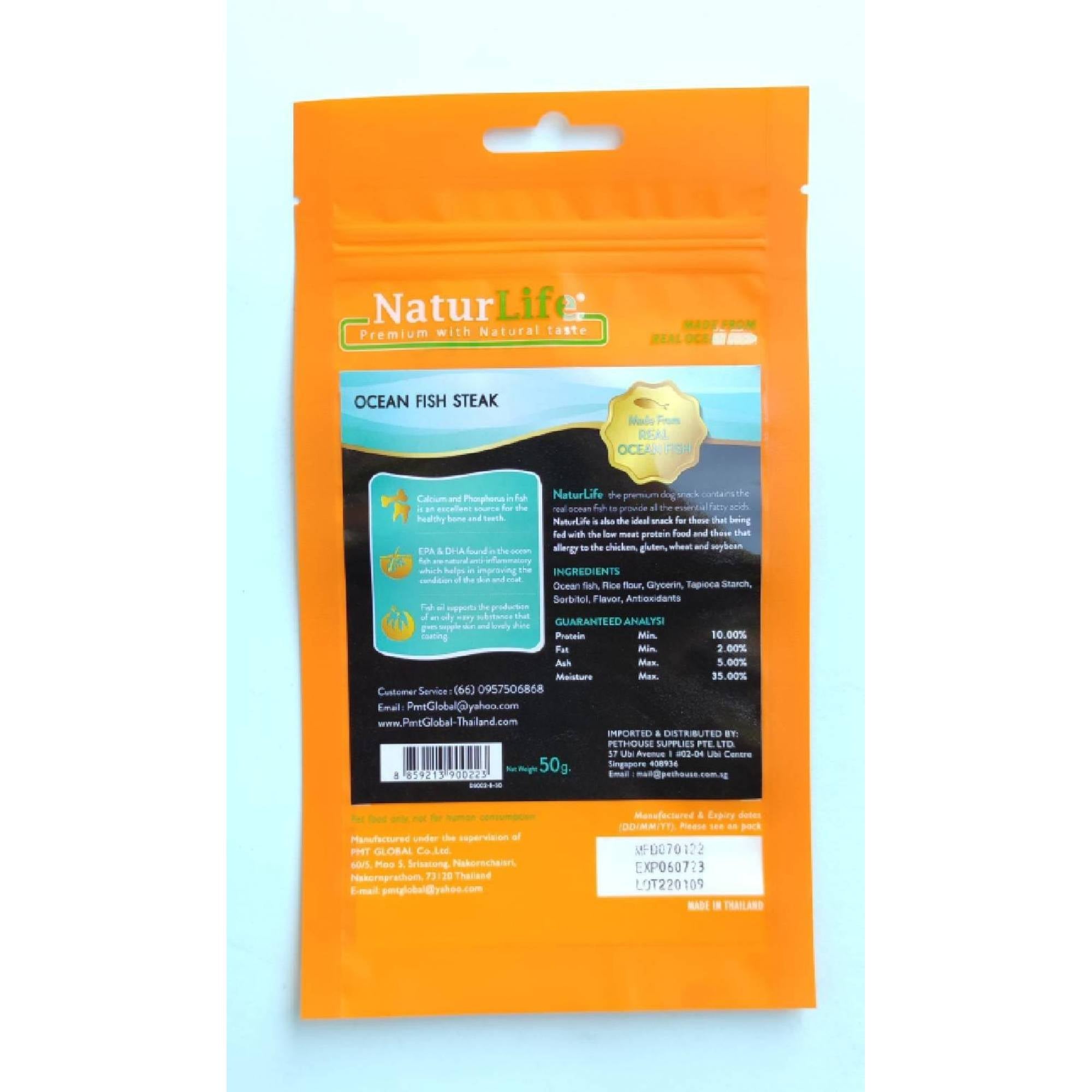 NaturLife Dog Treat - Ocean Fish Steak Flavor 50g