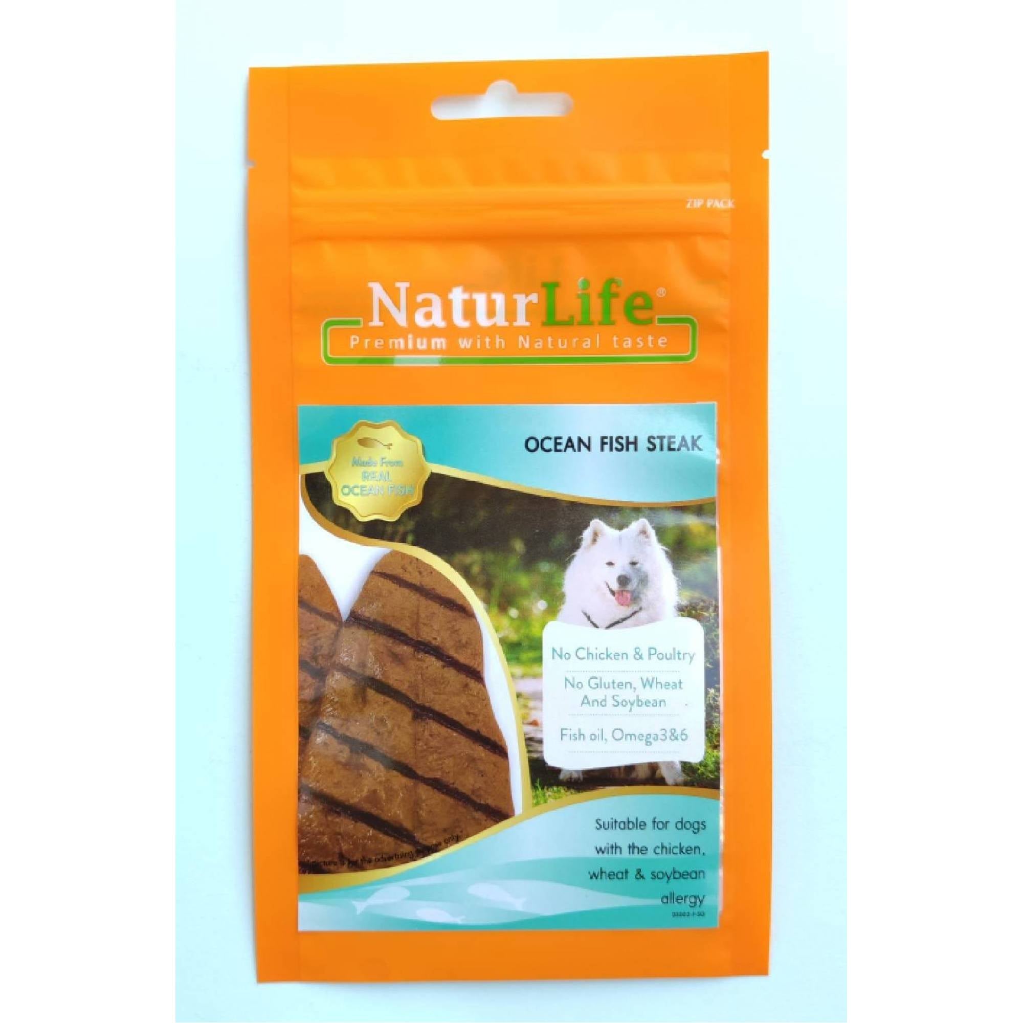 NaturLife Dog Treat - Ocean Fish Steak Flavor 50g