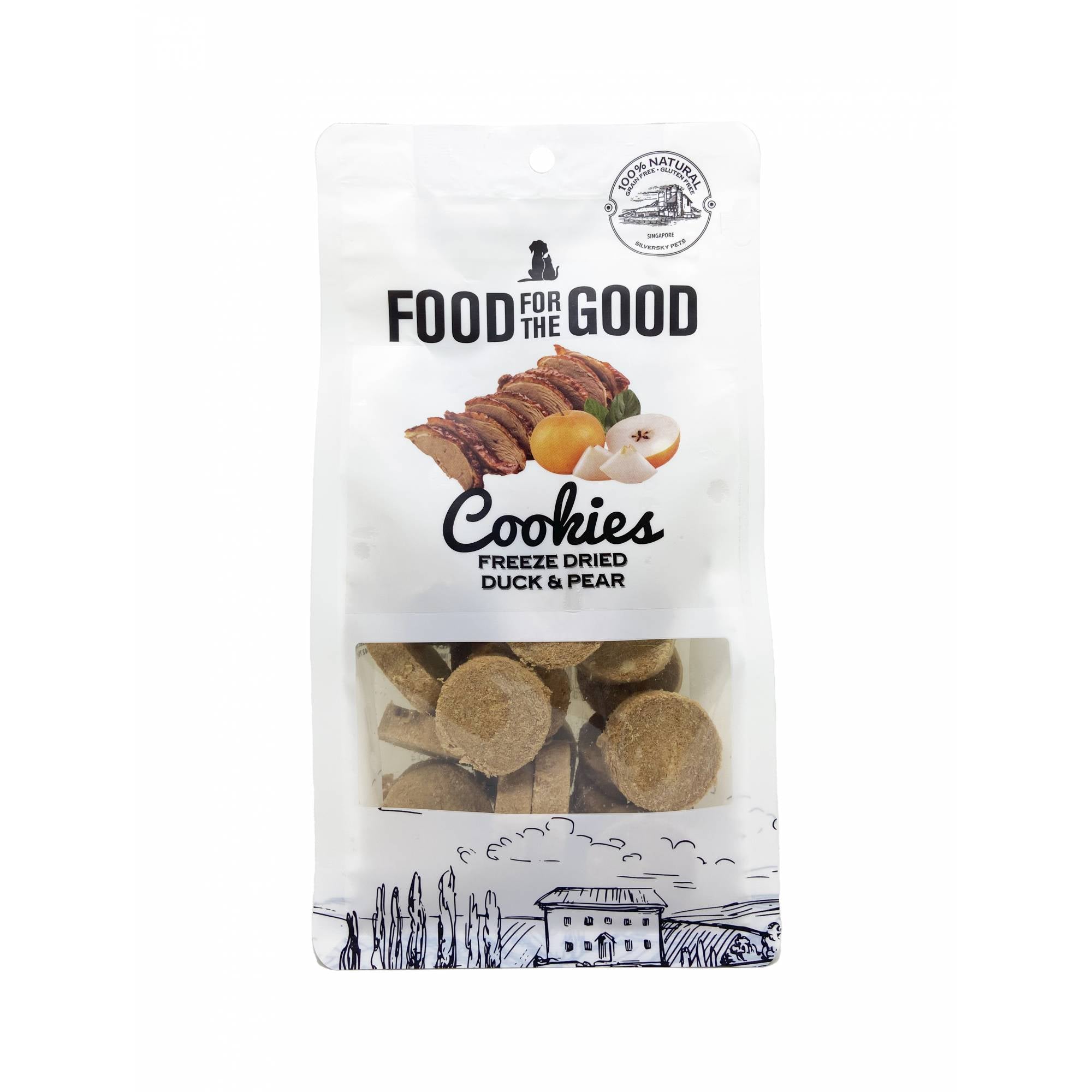 Food for the Good - Freeze Dried Cookies Duck & Pear Cat & Dog Treats 70g