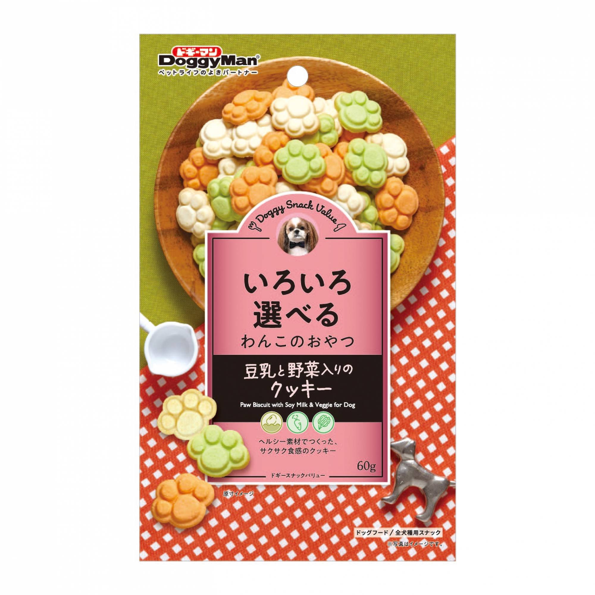 DoggyMan - 81988 Soybean Milk & Veg Paw Biscuit 60g