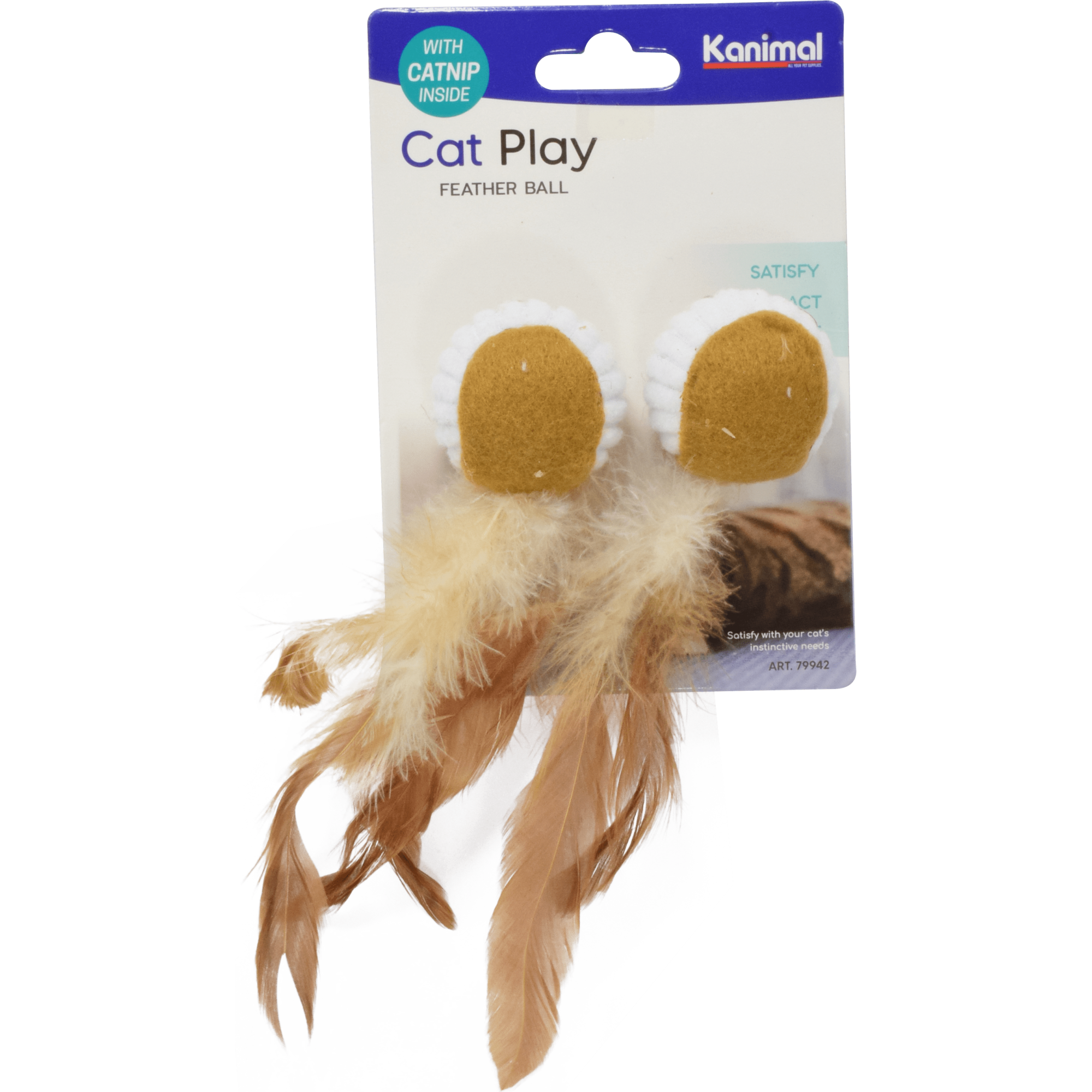 Kanimal - Cat Toy Feather Ball 2pcs (4x1.5cm)