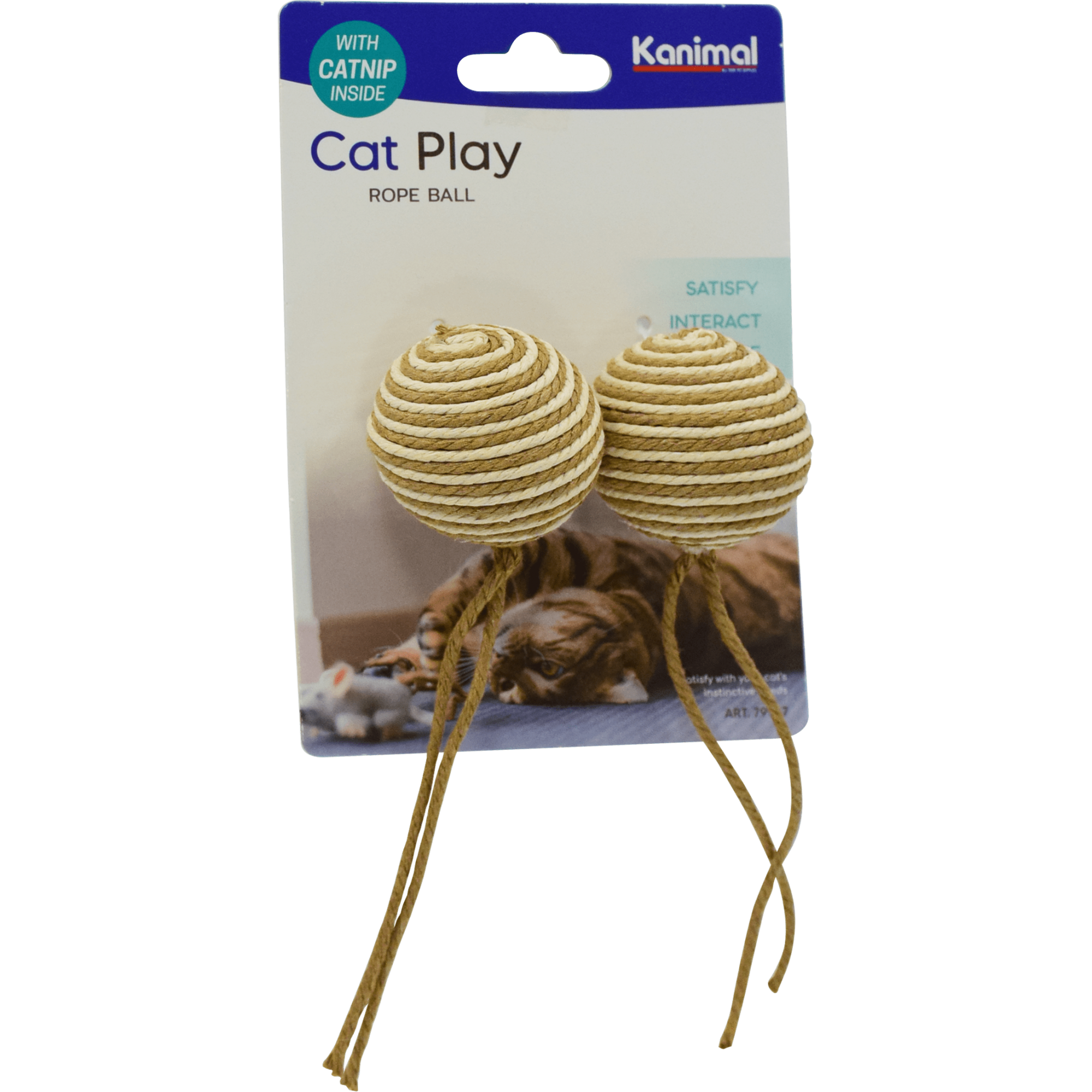 Kanimal - Cat Toy Rope Ball Size 4.5cm (2Pcs/Pack)