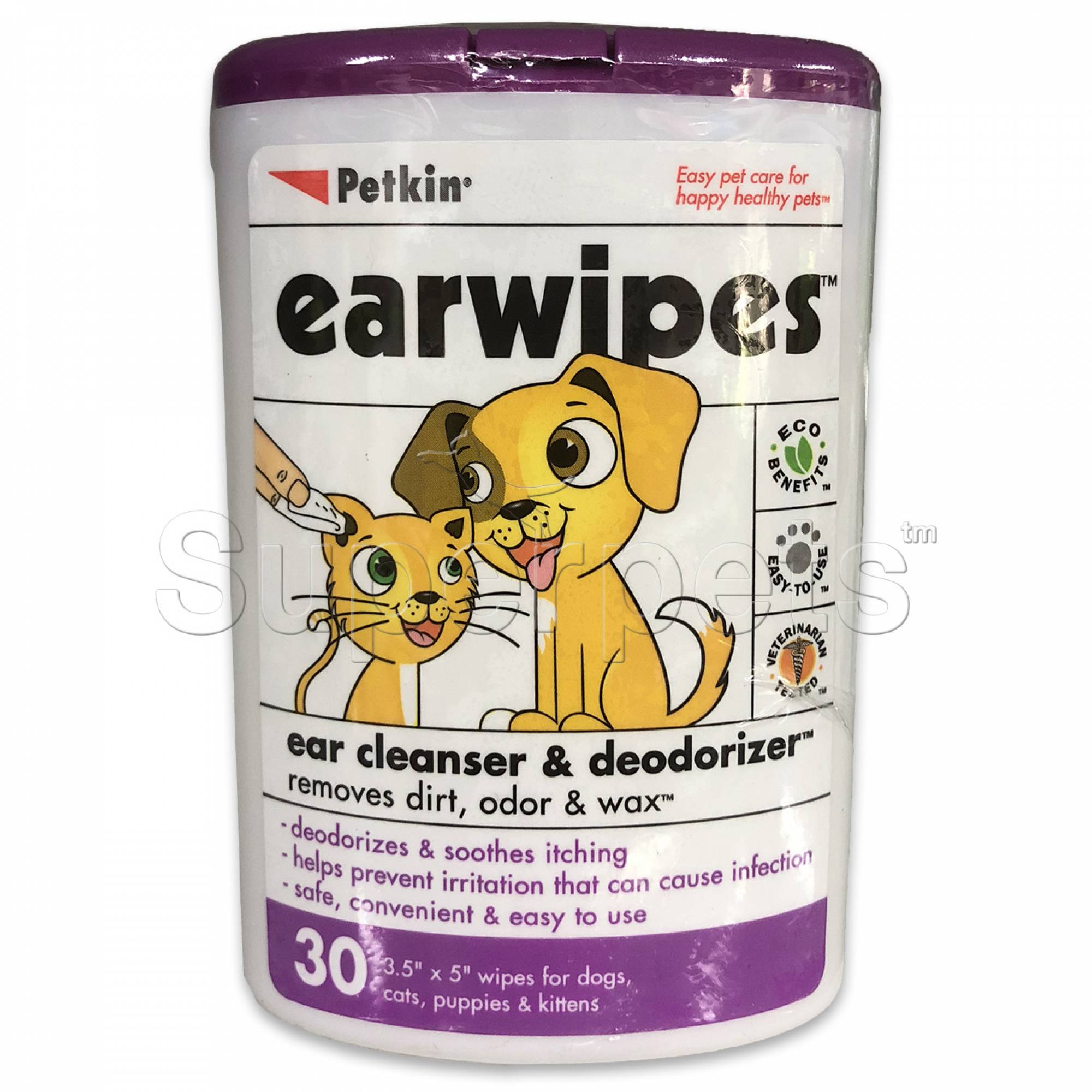 Petkin Ear Wipes for Dogs & Cats x30pcs