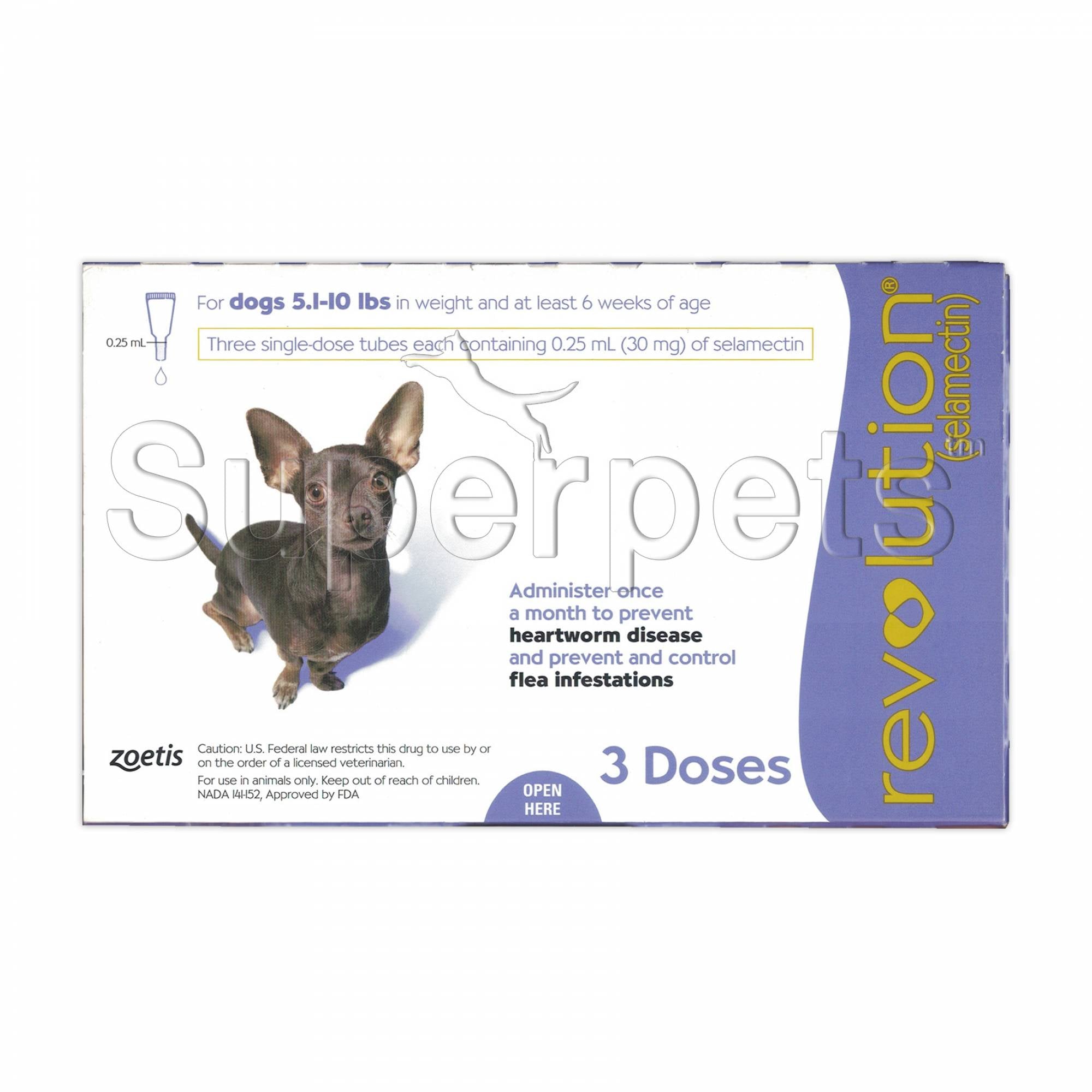Revolution Spot-On for Dogs 5.1 - 10lb (Purple) 3 doses
