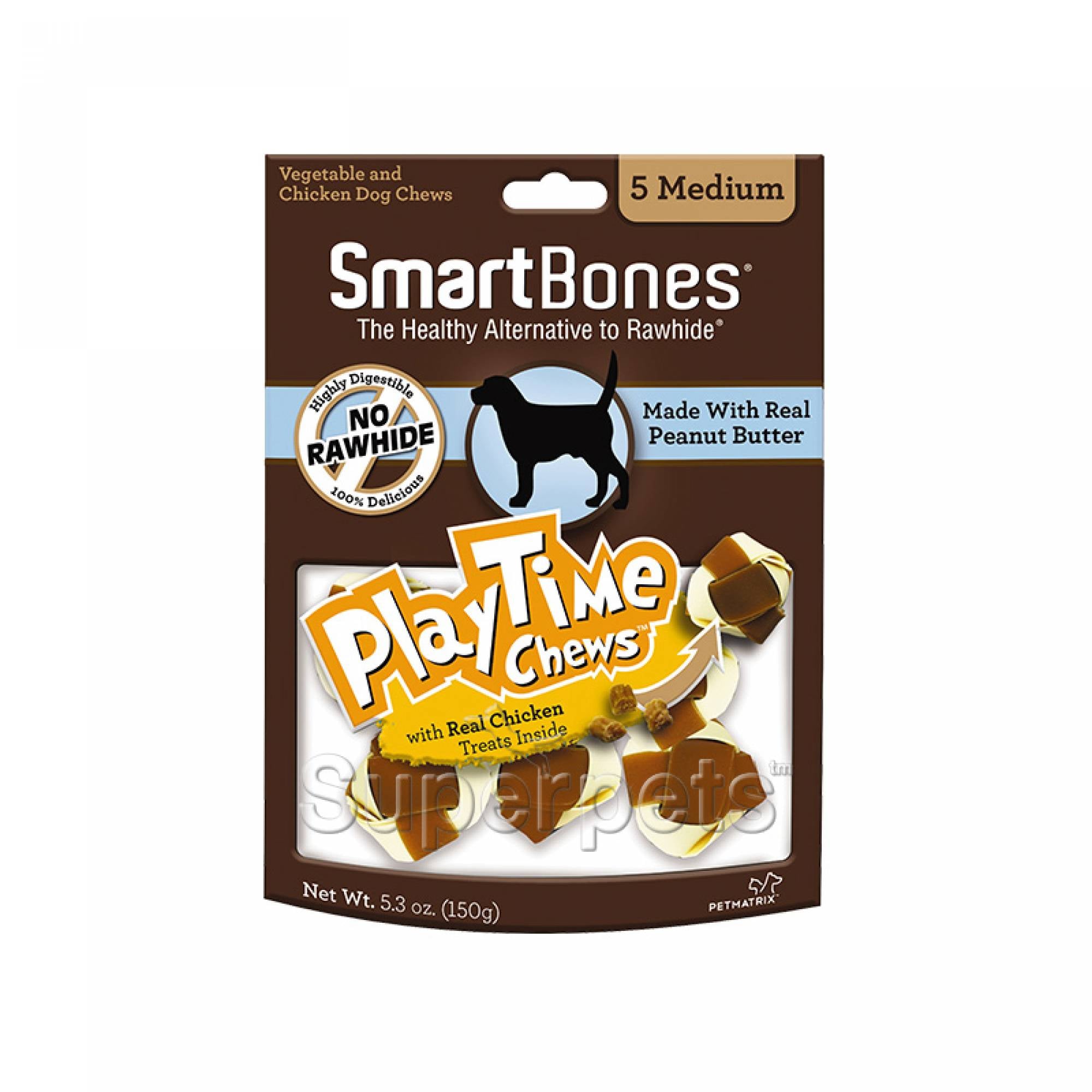 SmartBones Peanut Butter Playtime Chews Medium 5pcs 150g