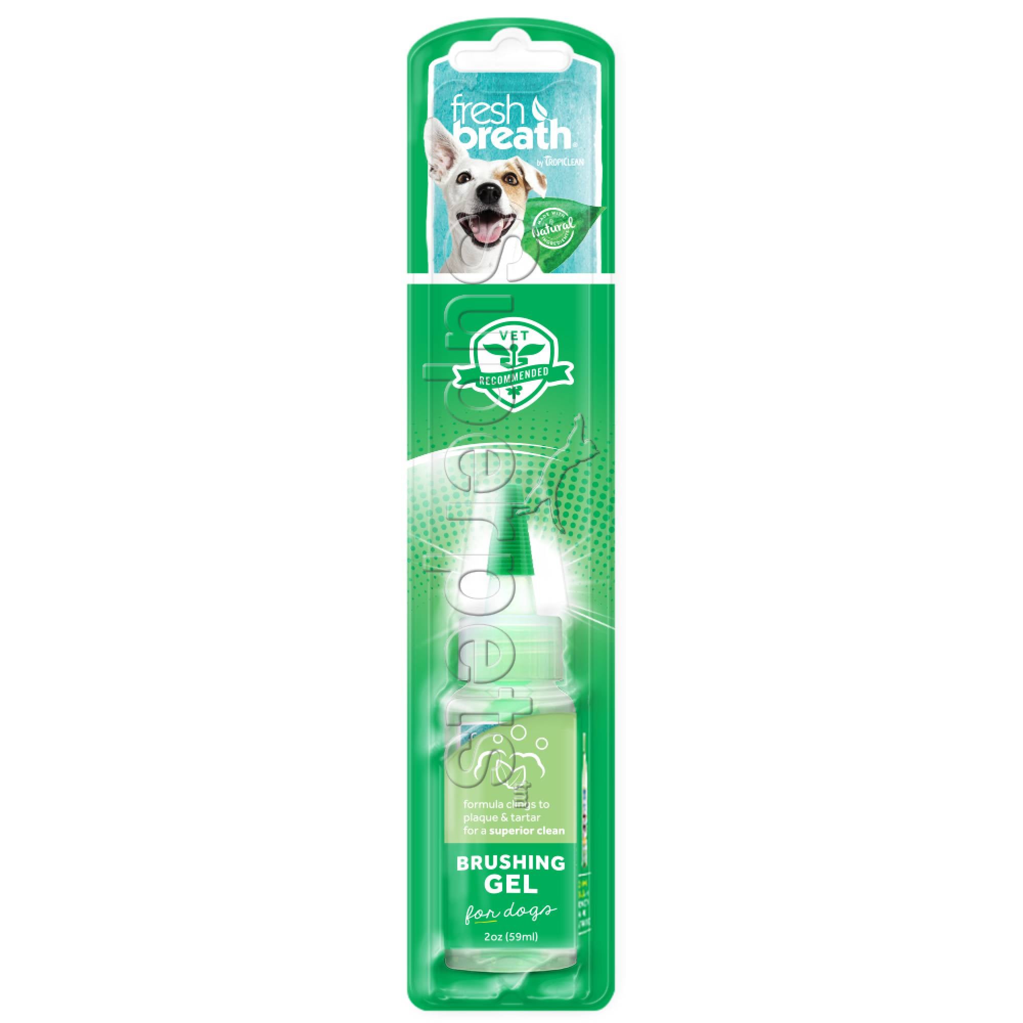 Tropiclean FRESH BREATH Clean Teeth Oral Care Brushing Gel for Dogs 2oz (59ml)
