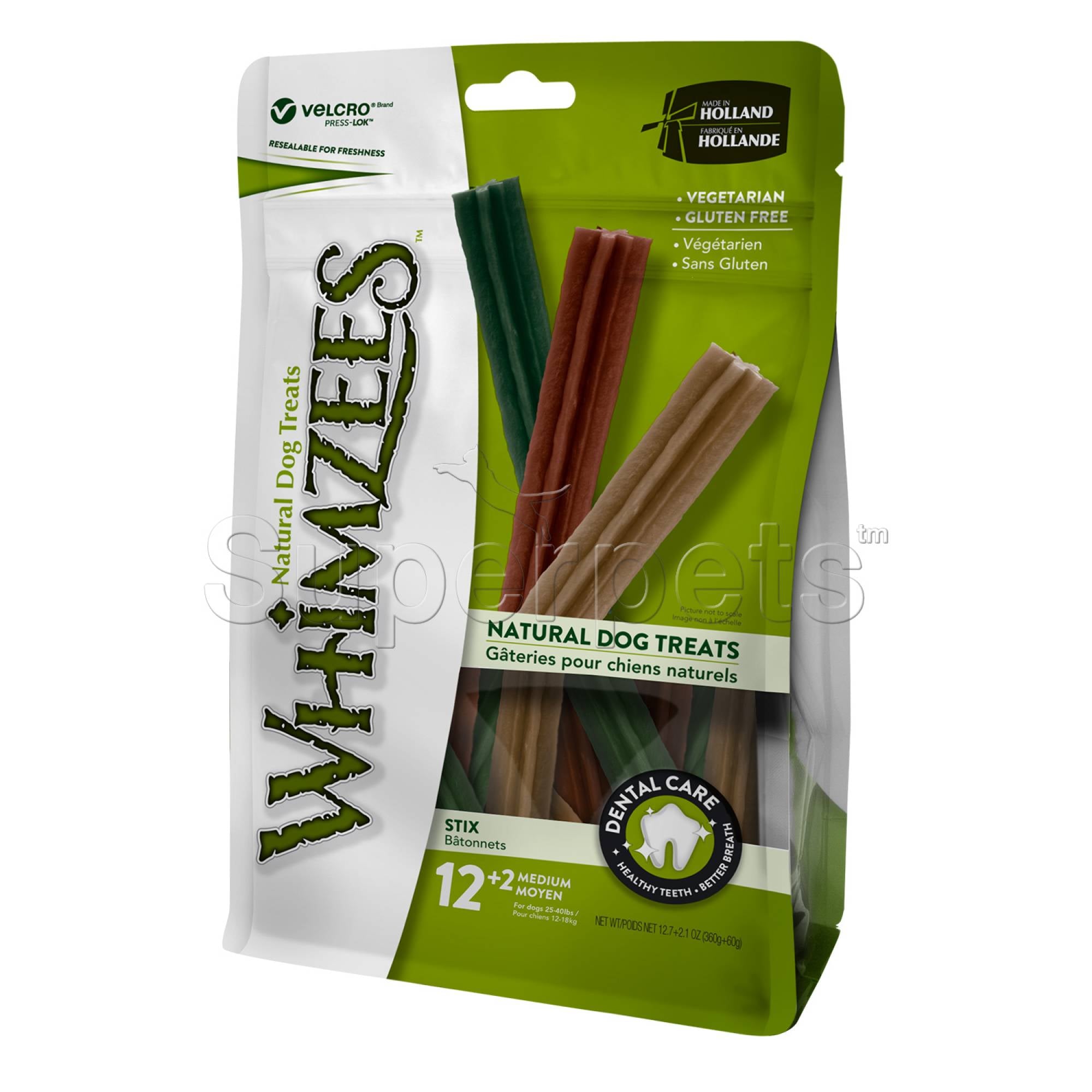 Whimzees Natural Dental Dog Treats - Stix - M - 14pcs (WHZ317)