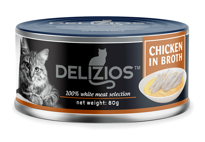 Delizios Chicken in Broth Cat Wet Food 80g
