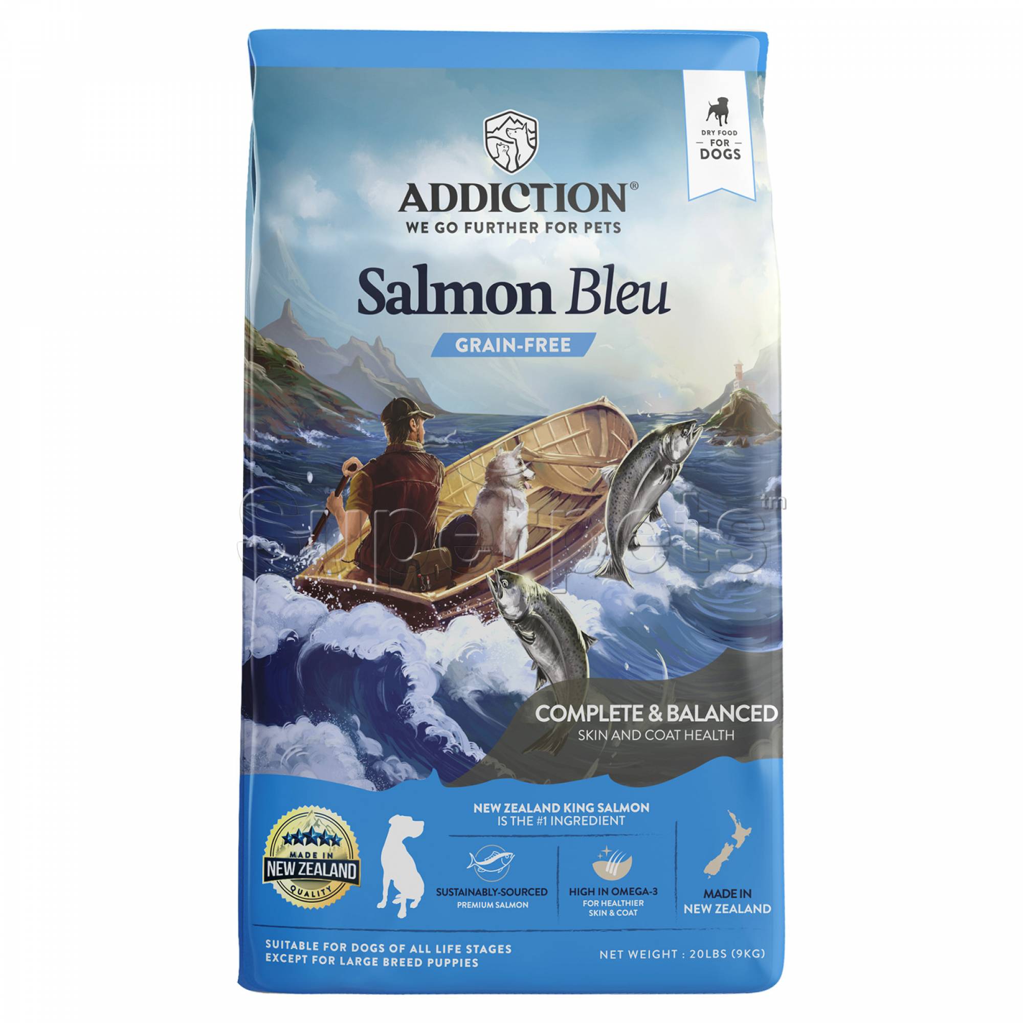 Addiction Dog ALS - Grain Free Salmon Bleu (Skin & Coat) 20lb (70653)