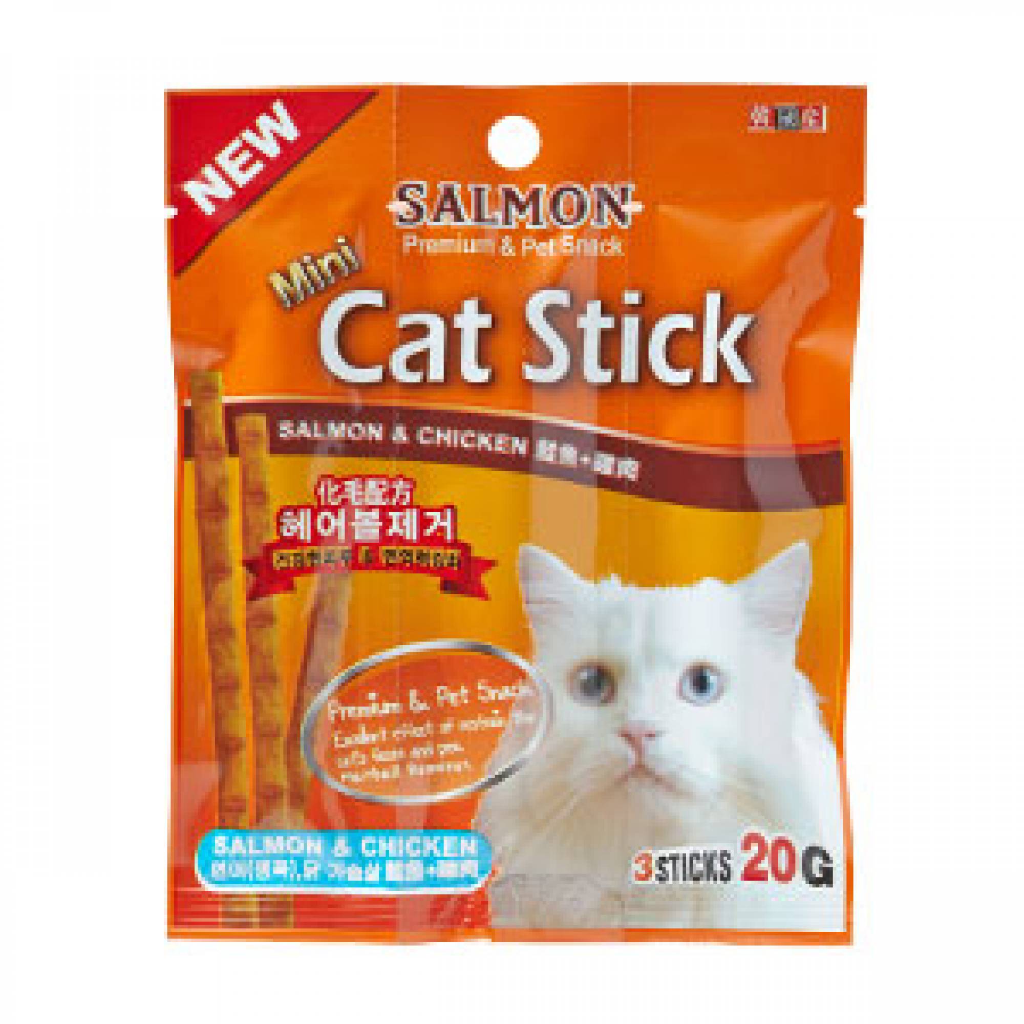 Bow Wow - Cat Treat Mini Cat Stick - Salmon & Chicken 20g
