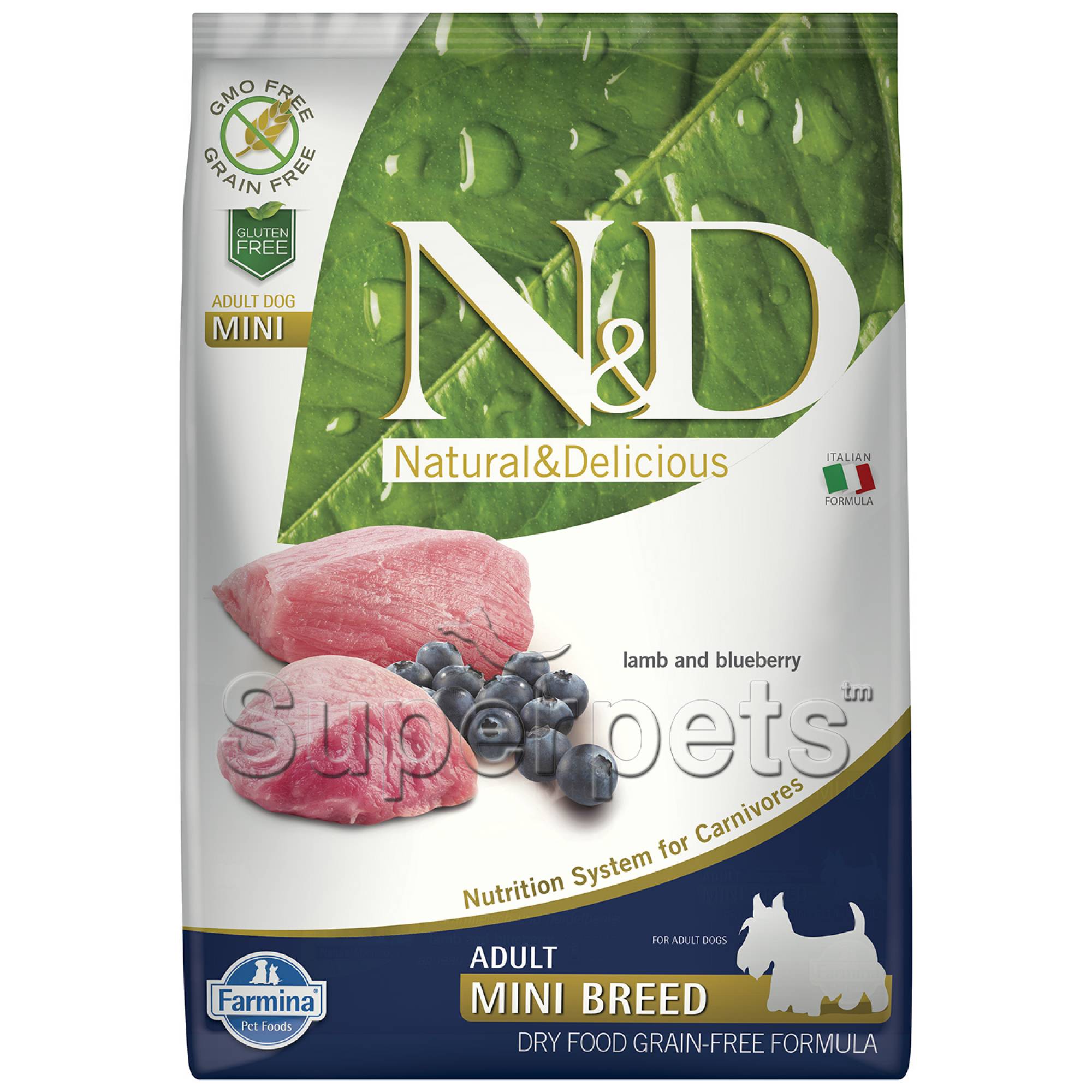 Farmina - N&D Grain-Free Canine Adult Mini - Lamb & Blueberry 7kg