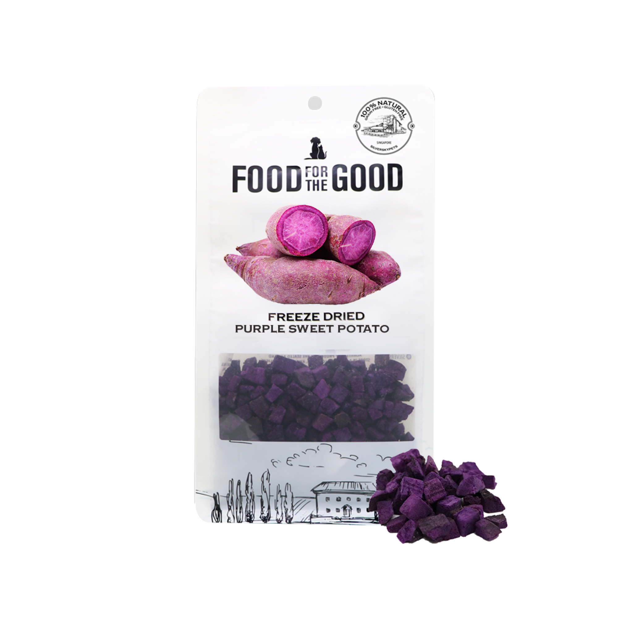 Food for the Good - Freeze Dried Purple Sweet Potato Cat & Dog Treats 100g