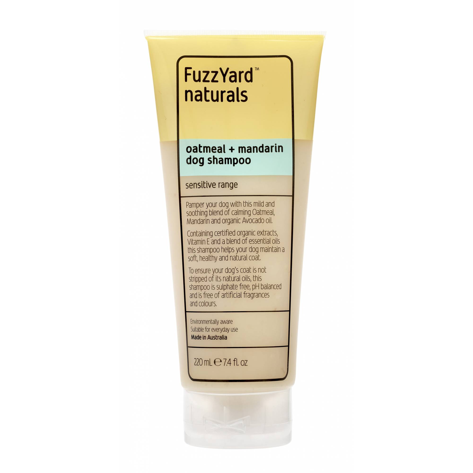 FuzzYard Naturals Oatmeal + Mandarin Sensitive Dog Shampoo 220ml (FY15992)