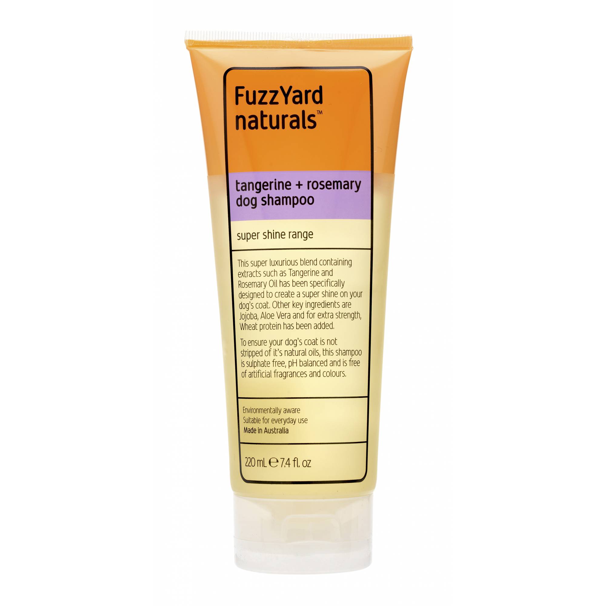 FuzzYard Naturals Tangerine + Rosemary Super Shine Dog Shampoo 220ml (FY23775)