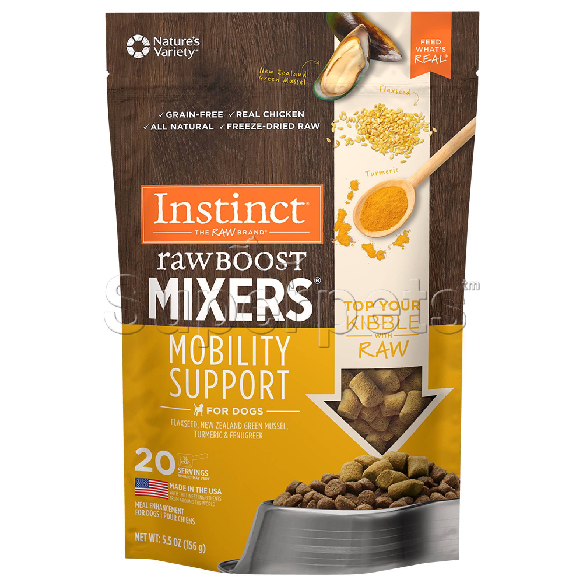Instinct - Dog Freeze-Dried Raw Boost Mixers Grain-Free Mobility Support 5.5oz (156g)
