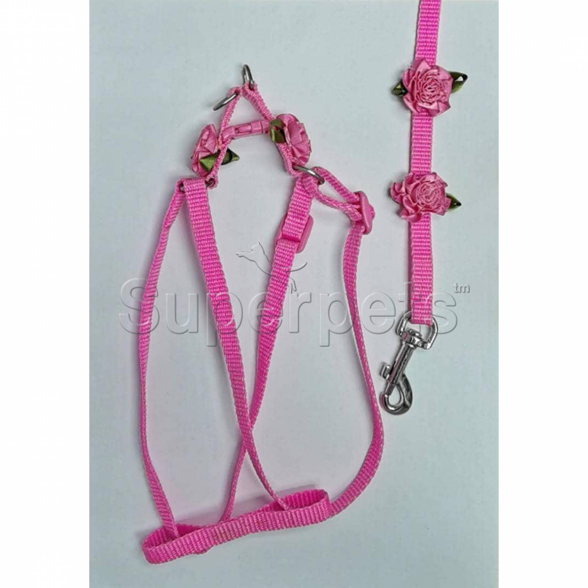 JCSP 1445 Flower Leash with Collar - Pink
