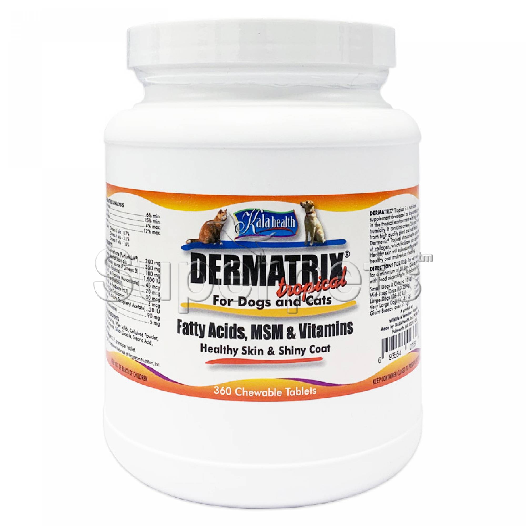 Kala Health - Dermatrix for Dogs and Cats 360 Tablets