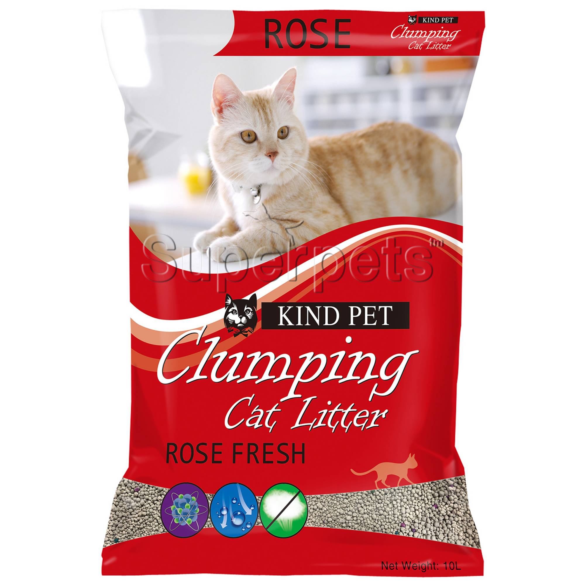 Kind Pet - Clumping Cat Litter Fine 10L - Rose