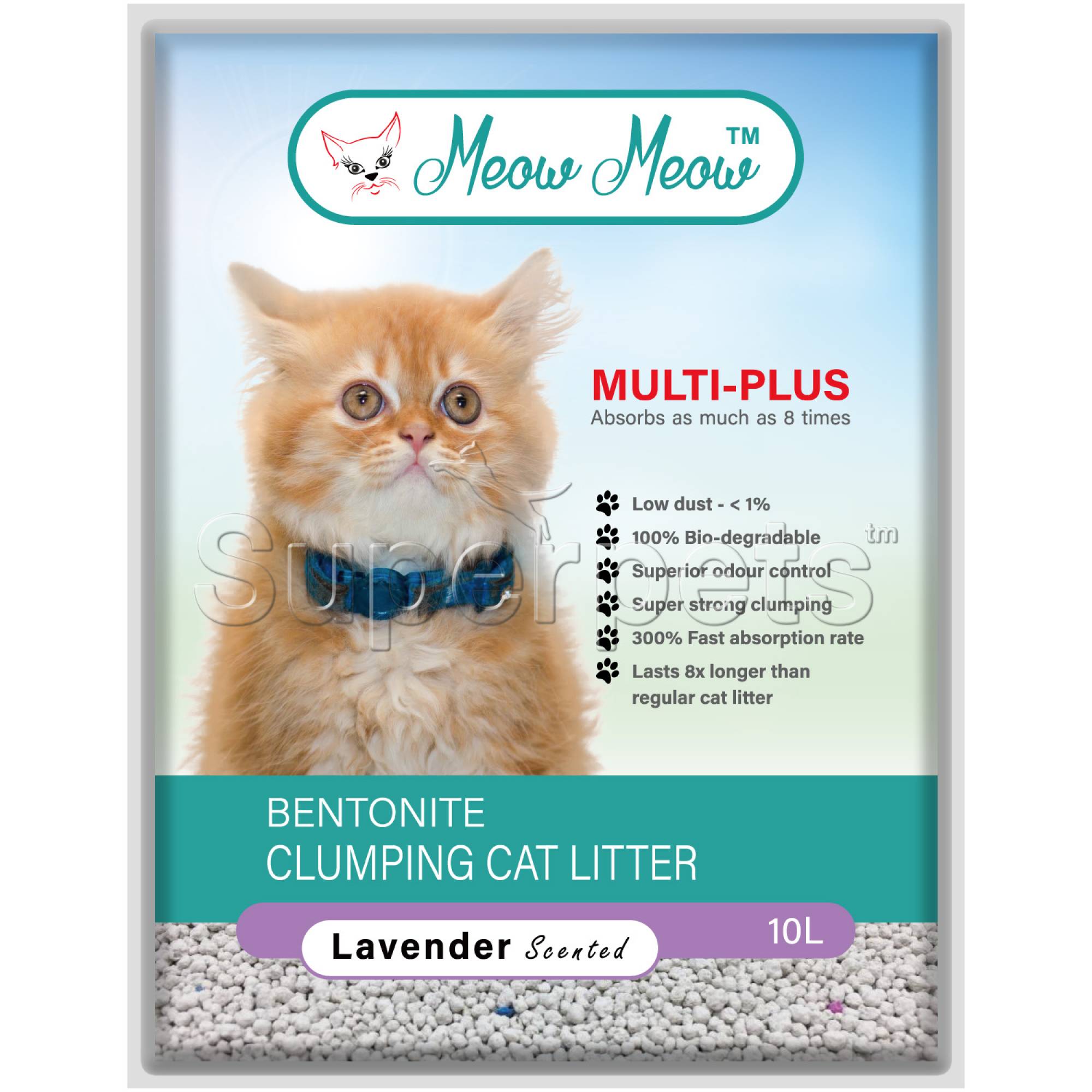 Meow Meow - Multi-Plus Bentonite Cat Litter - Lavender 10L