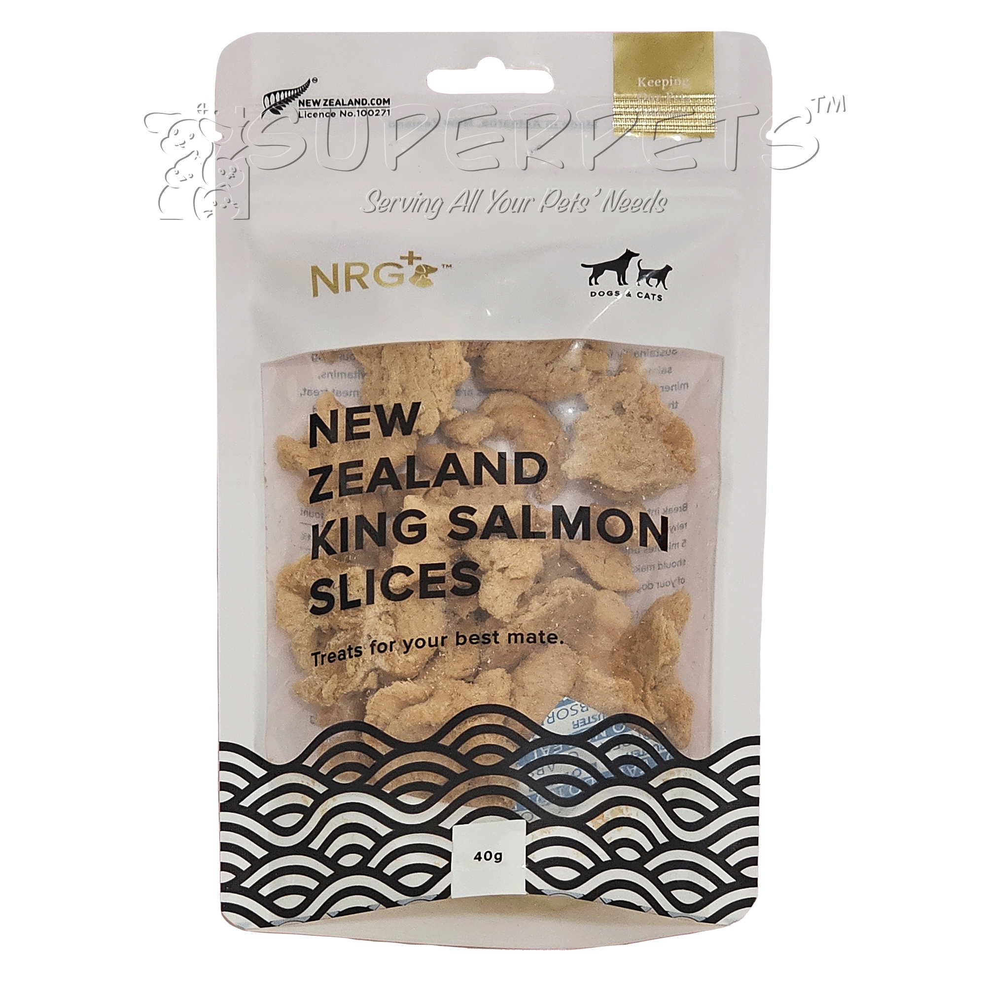 NRG+ - Freeze Dried - New Zealand King Salmon Slices 40g (For Cats and Dogs)