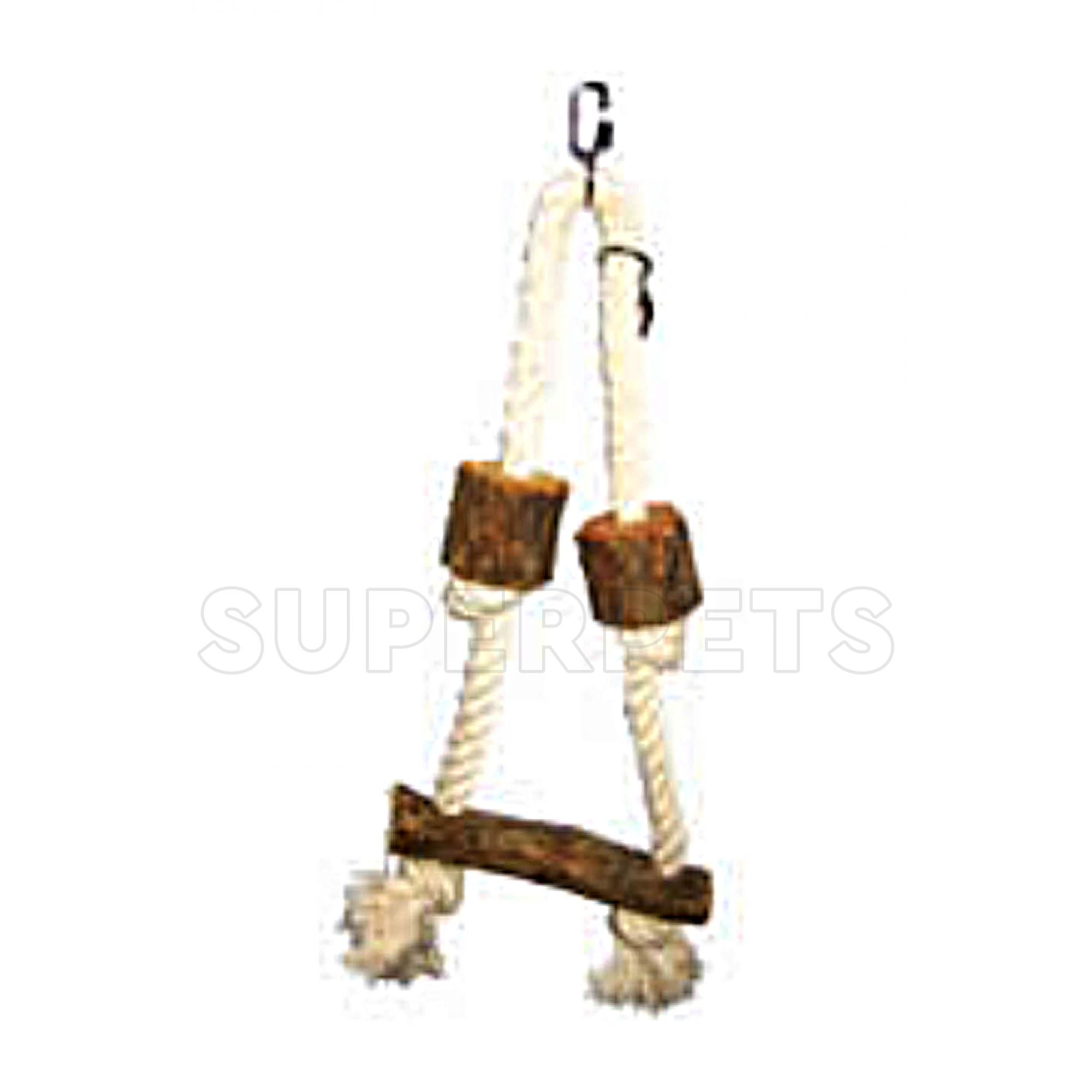OPSP - 46308 - Bird Toy with Wooden Perch and Rope Tied 40x17x5cm