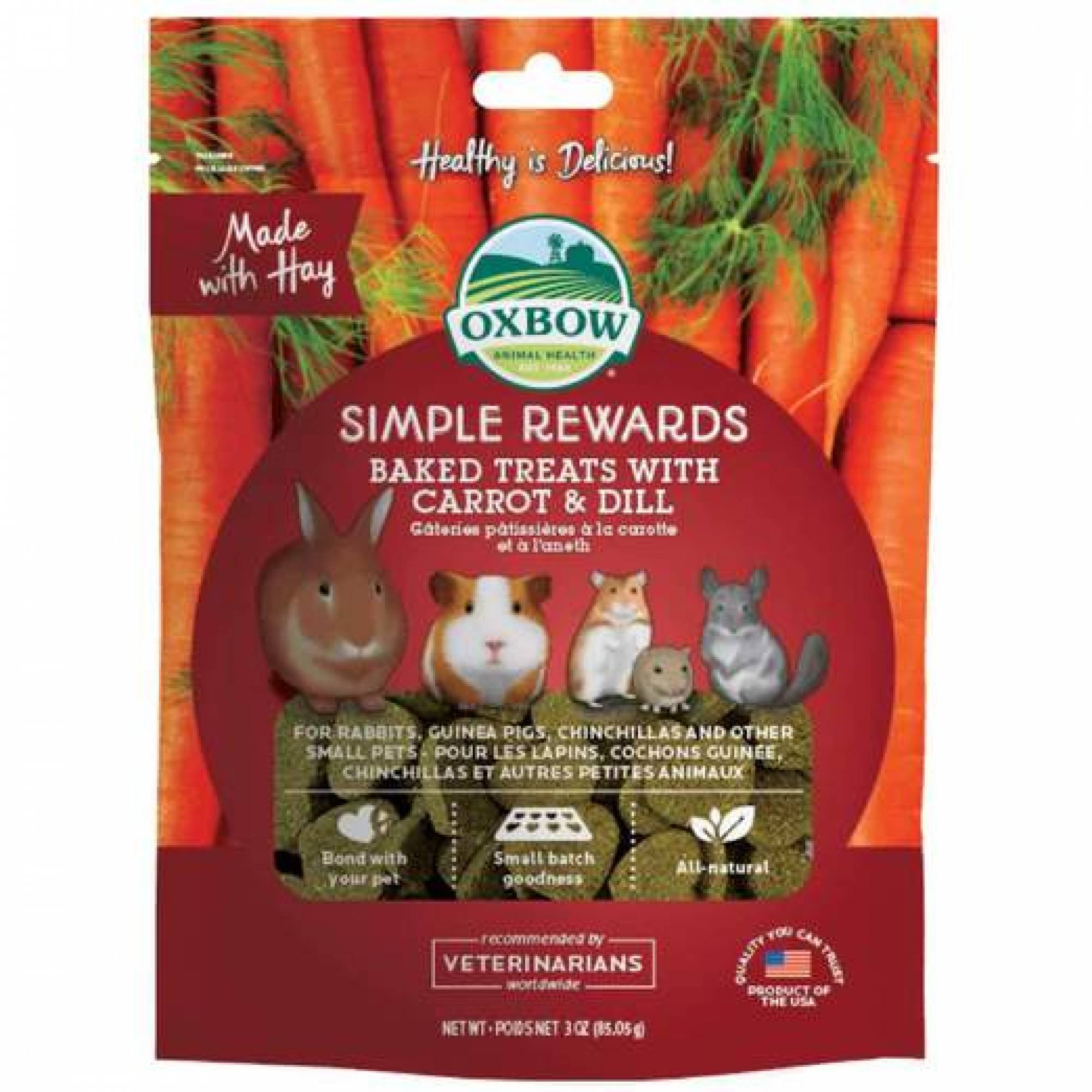 Oxbow Simple Rewards Baked Treats - Carrot & Dill 60g