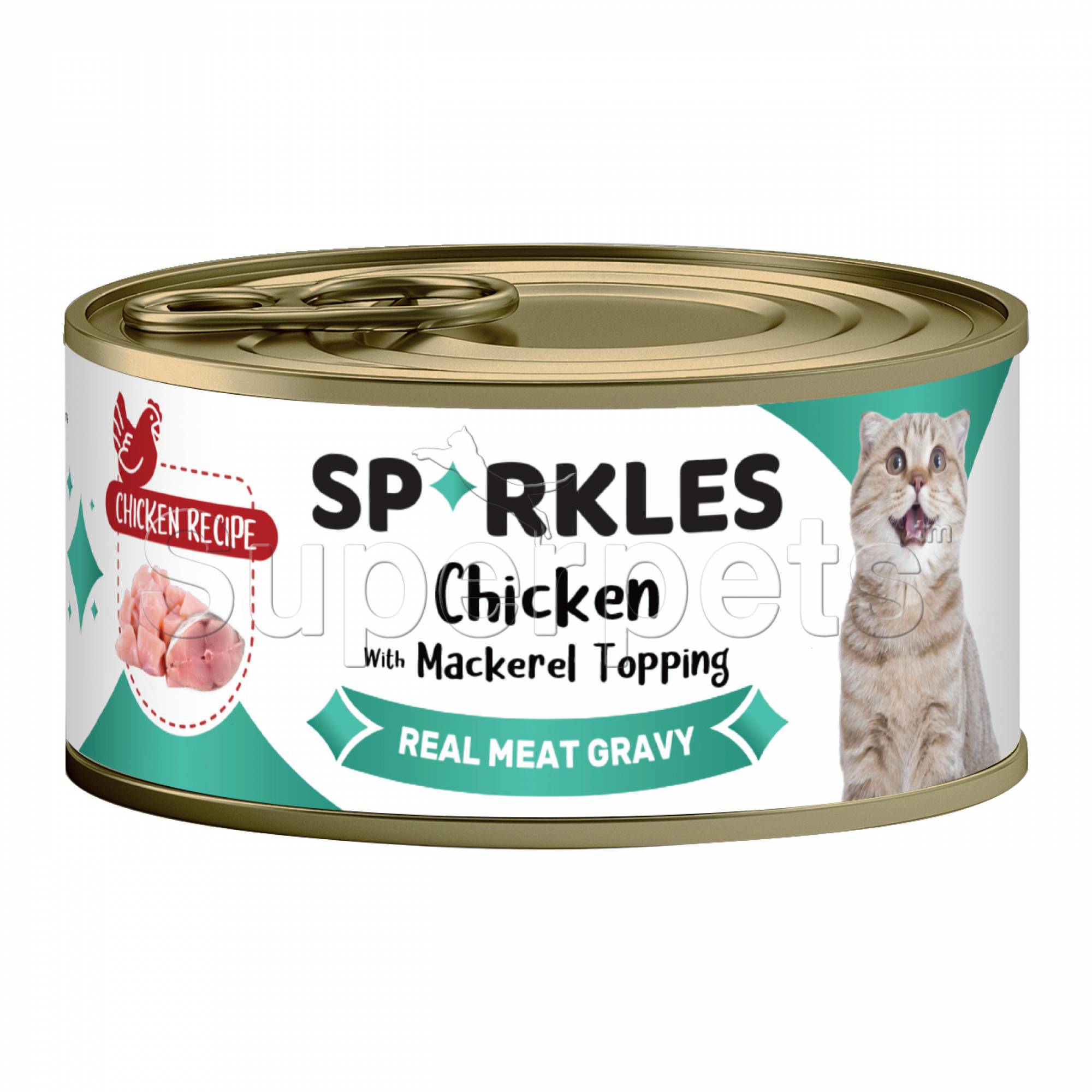 Sparkles Broth Chicken with Mackerel Topping 70g