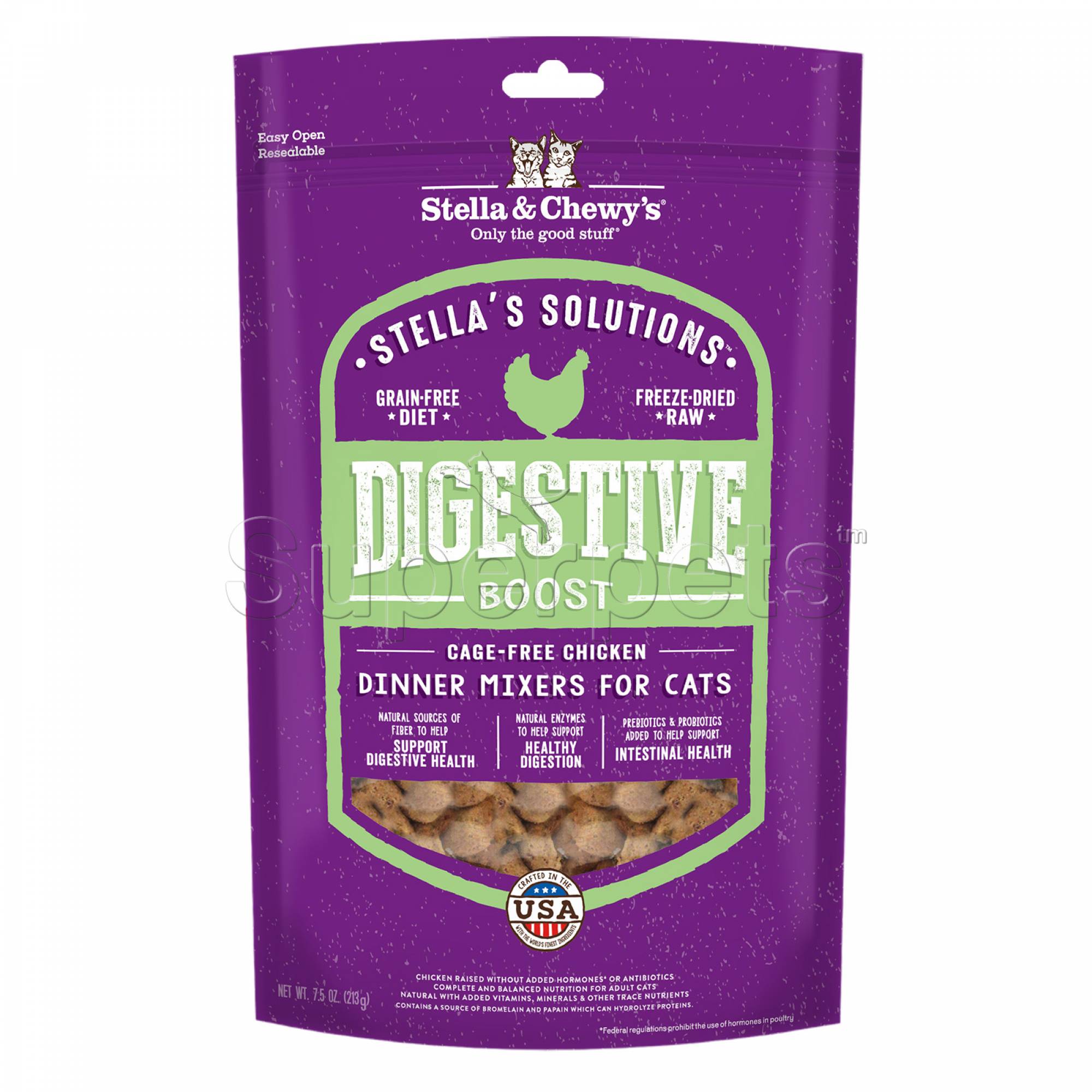 Stella & Chewy's - Cat Stella's Solutions Dinner Mixers - Digestive Boost - Cage-Free Chicken 7.5oz (213g)
