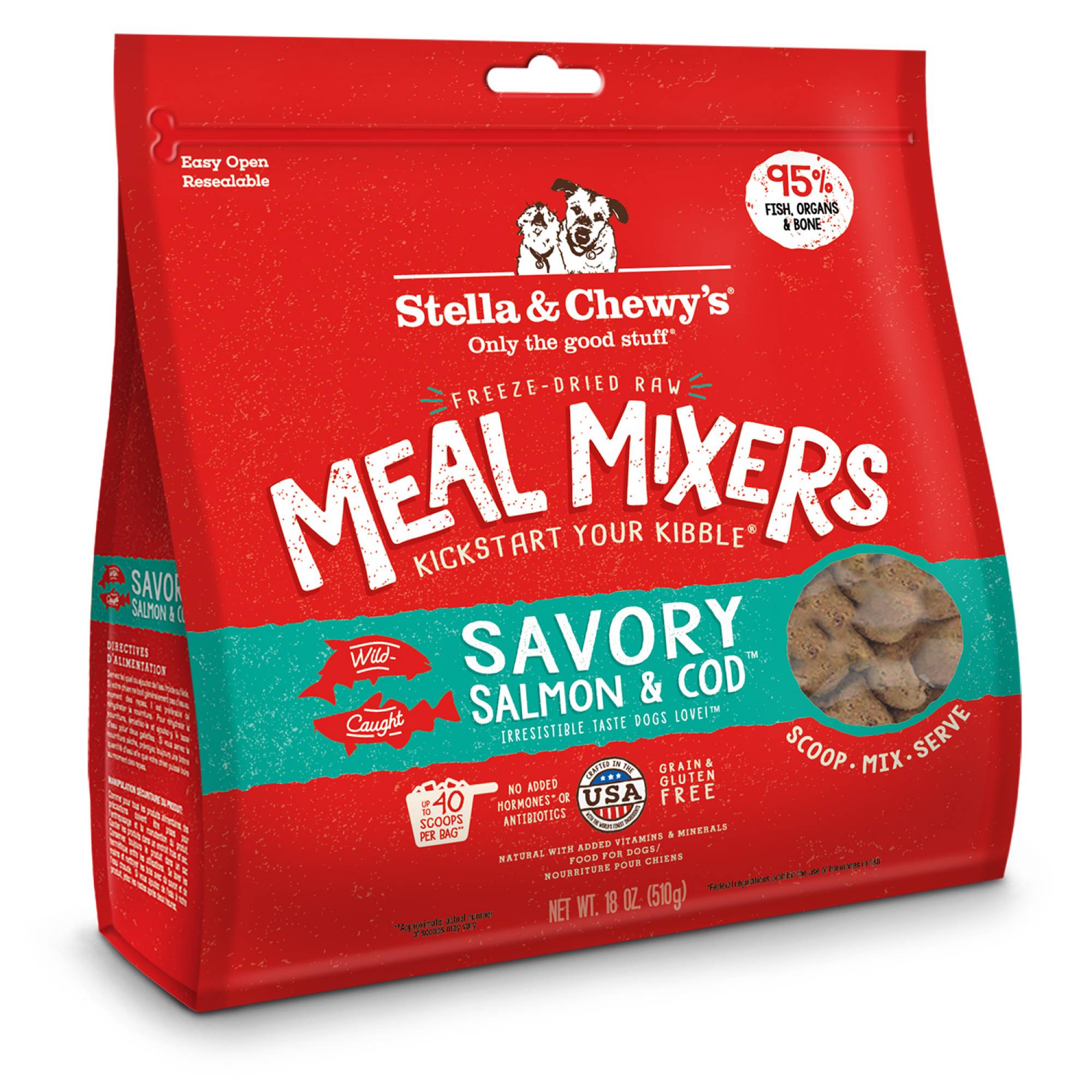 Stella & Chewy's - Dog Freeze-Dried Meal Mixers - Savory Salmon & Cod 18oz (510g)