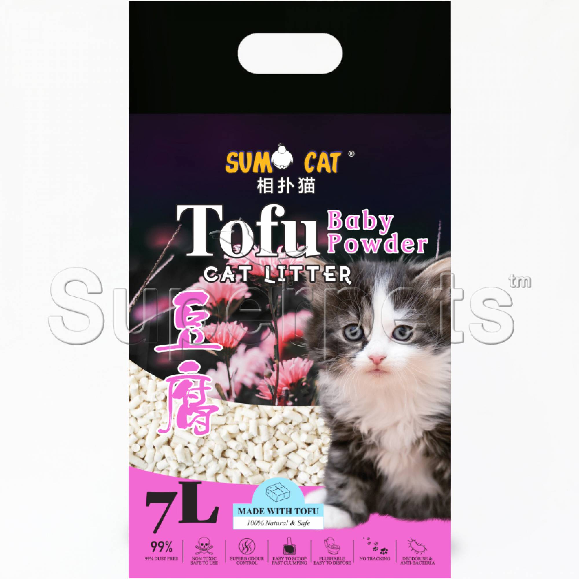 Sumo Cat - Tofu Cat Litter 7L - Baby Powder