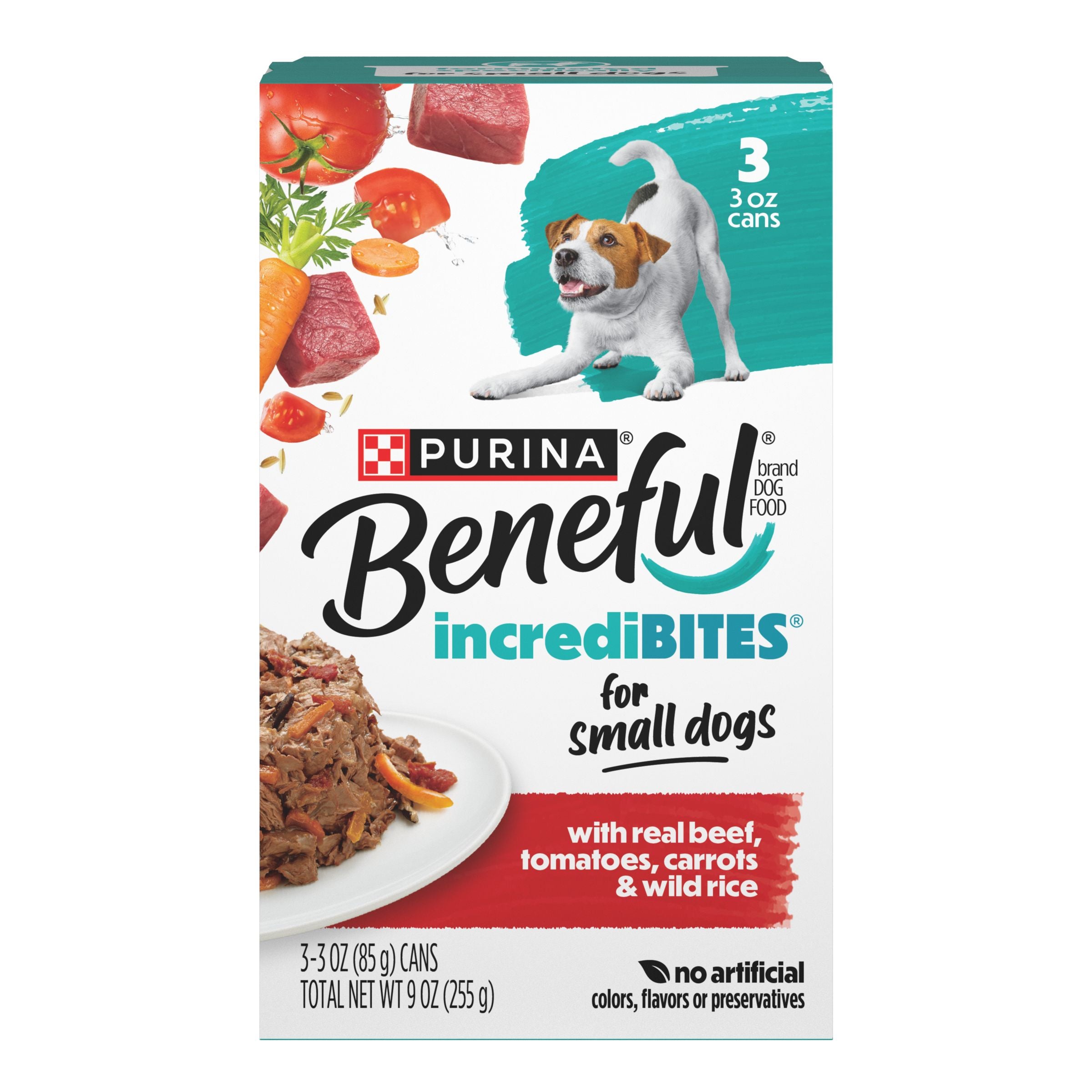 Beneful Small Breed High Protein Wet Dog Food, With Gravy, IncrediBites With Real Beef 85g x 3