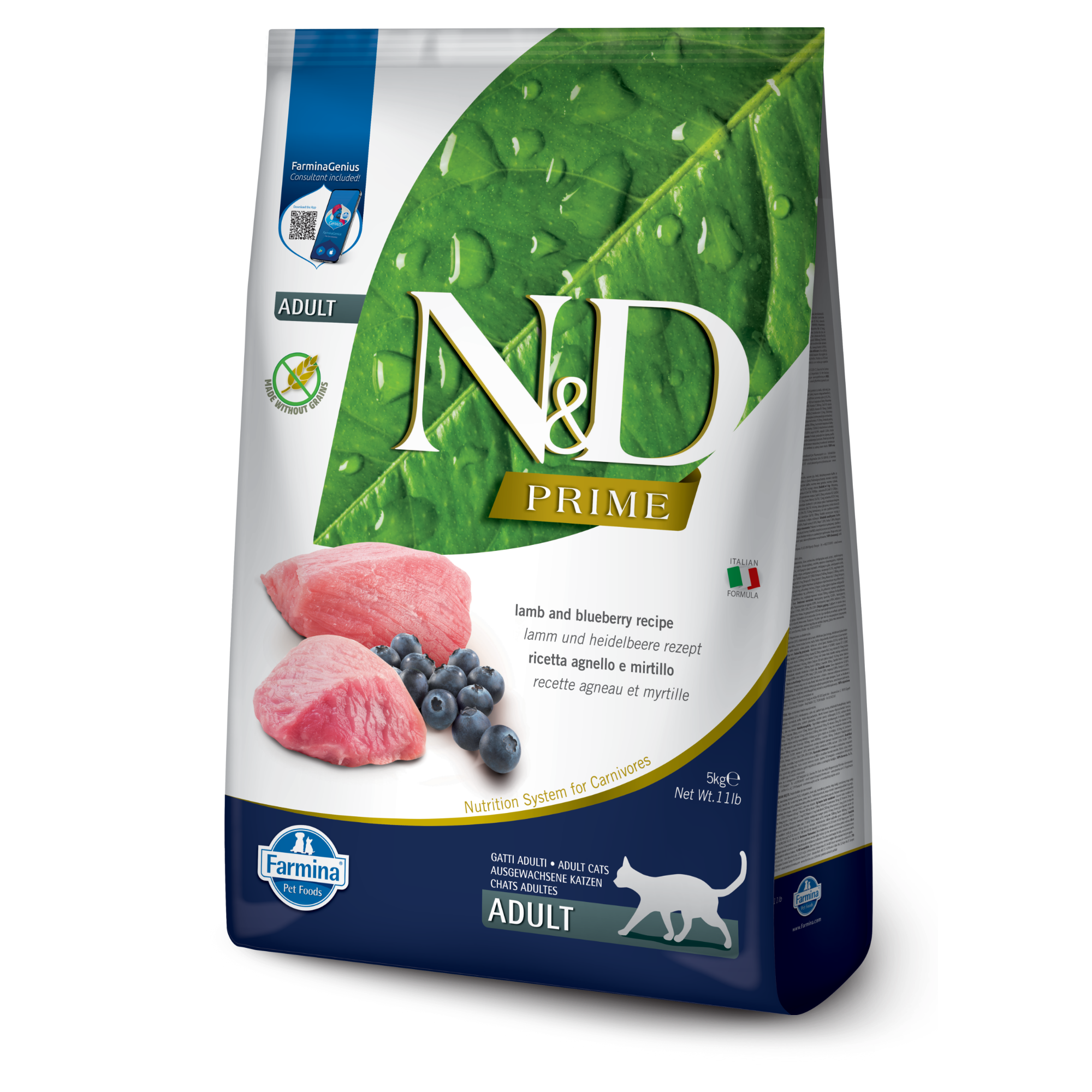 Farmina N&D Cat Adult Grain-Free  - Lamb & Blueberry