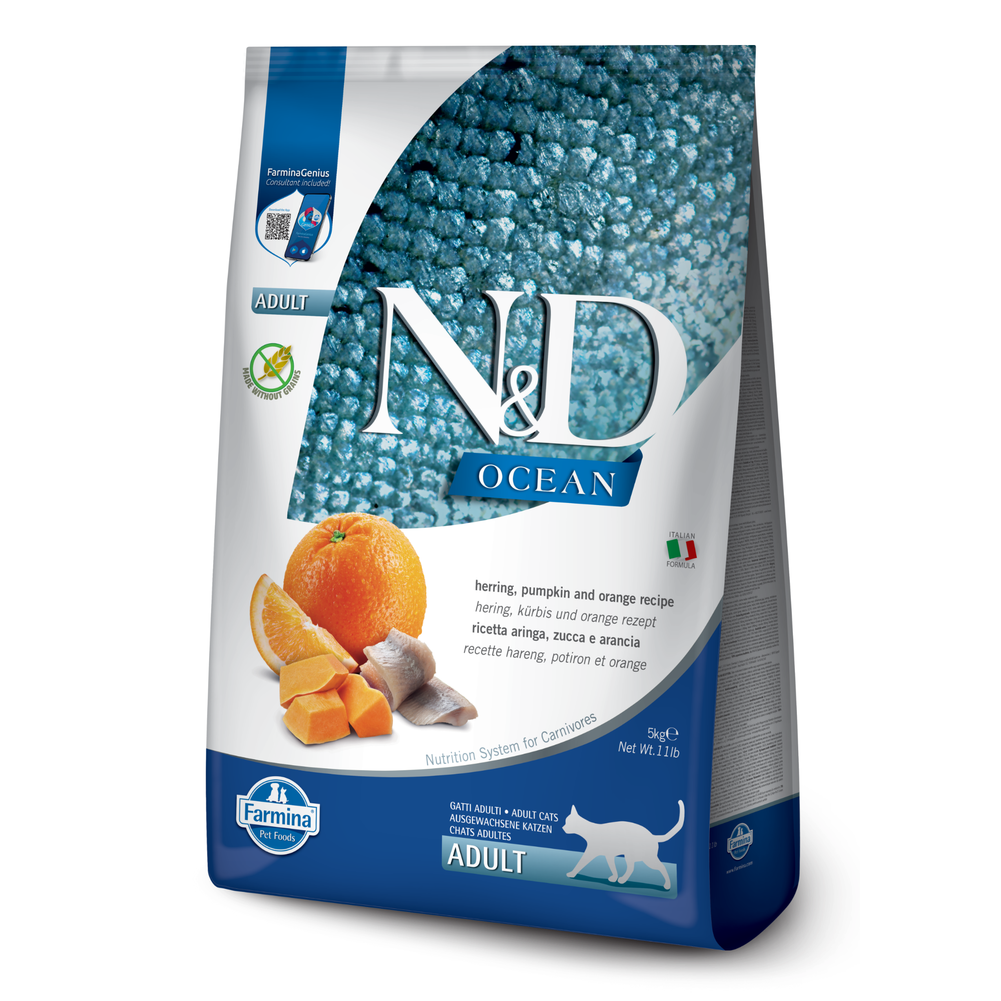 Farmina N&D Cat Adult Ocean  - Herring, Pumpkin & Orange