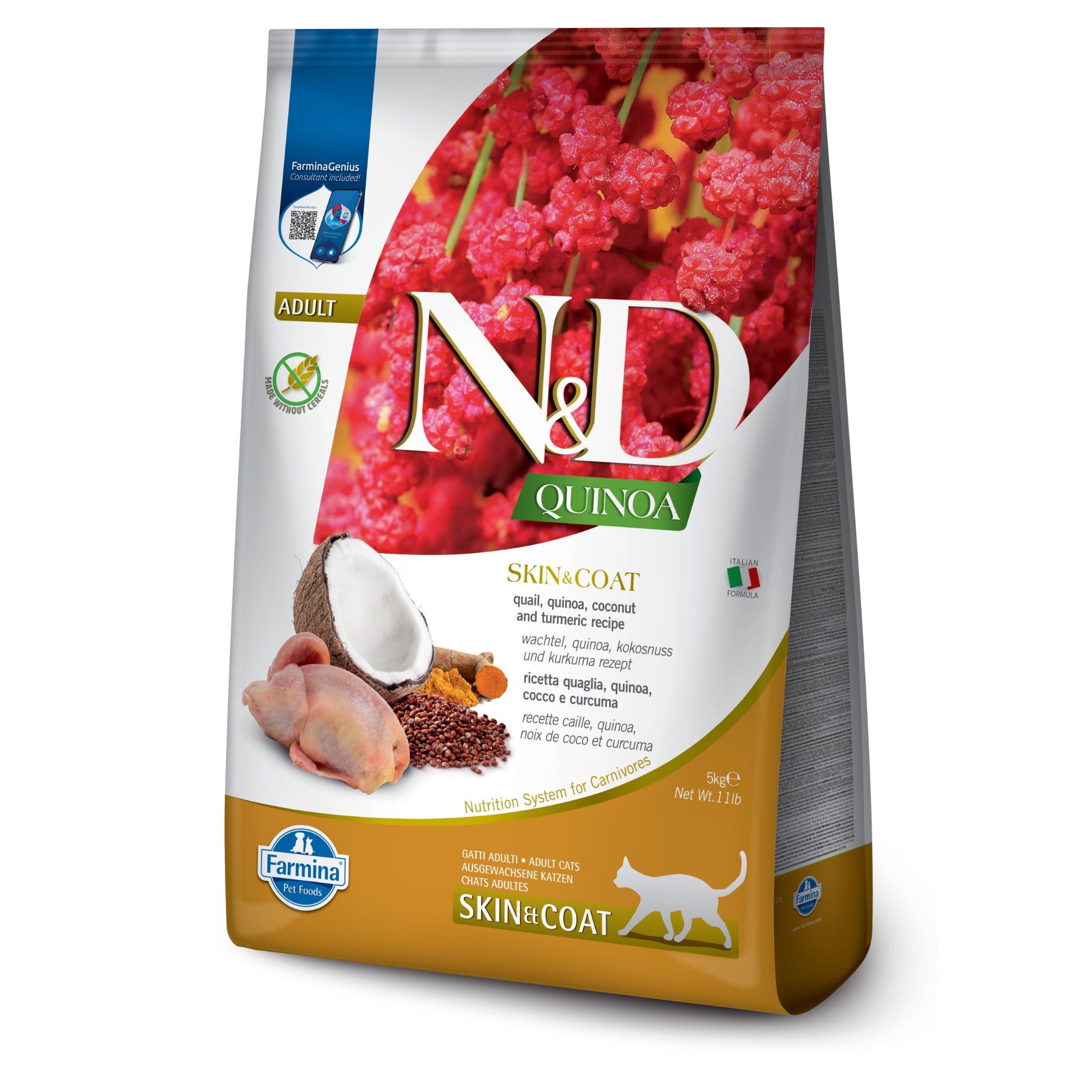 Farmina N&D Cat Adult Quinoa  - Skin & Coat (Quail)
