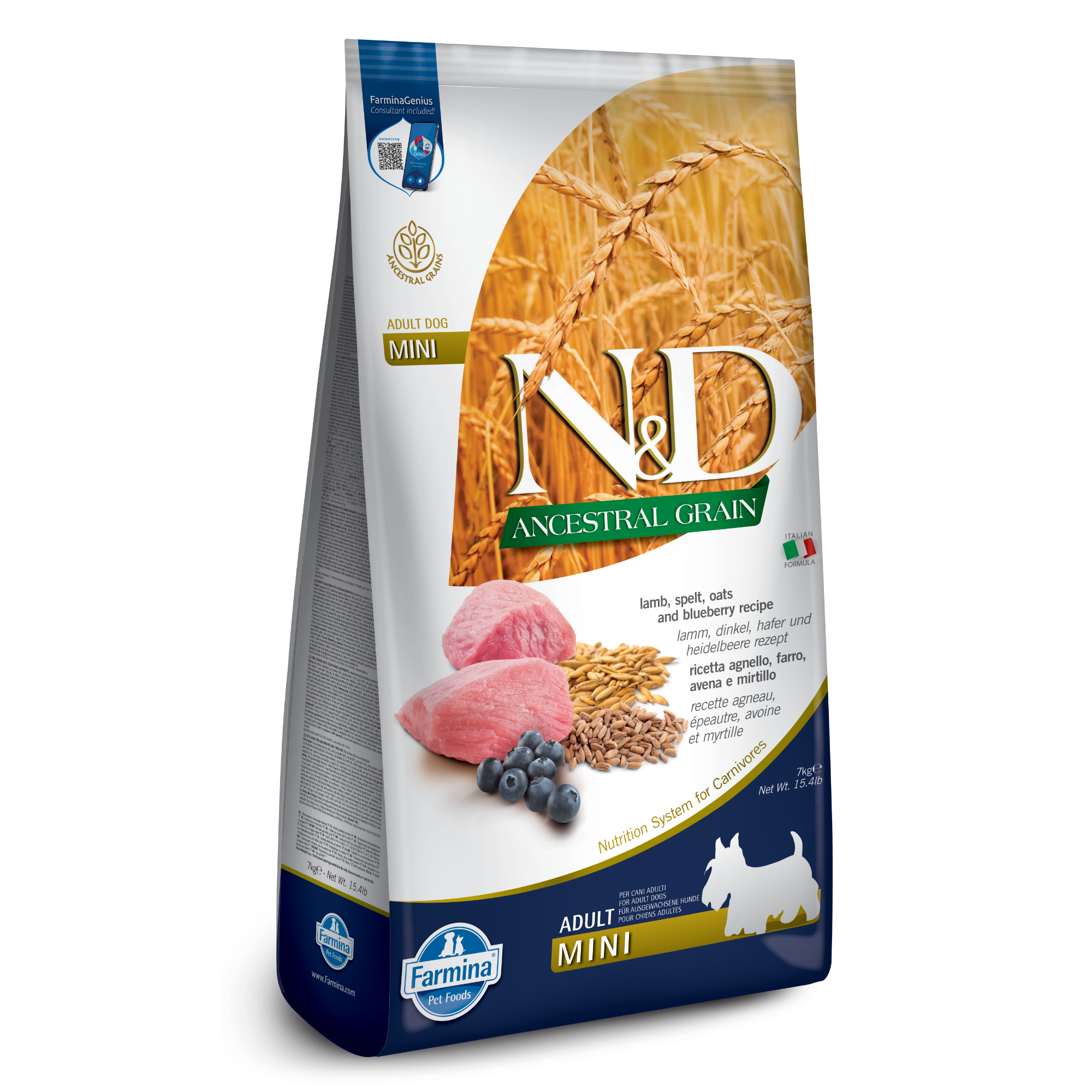 Farmina - N&D Ancestral Grain Dog Adult Mini - Lamb & Blueberry