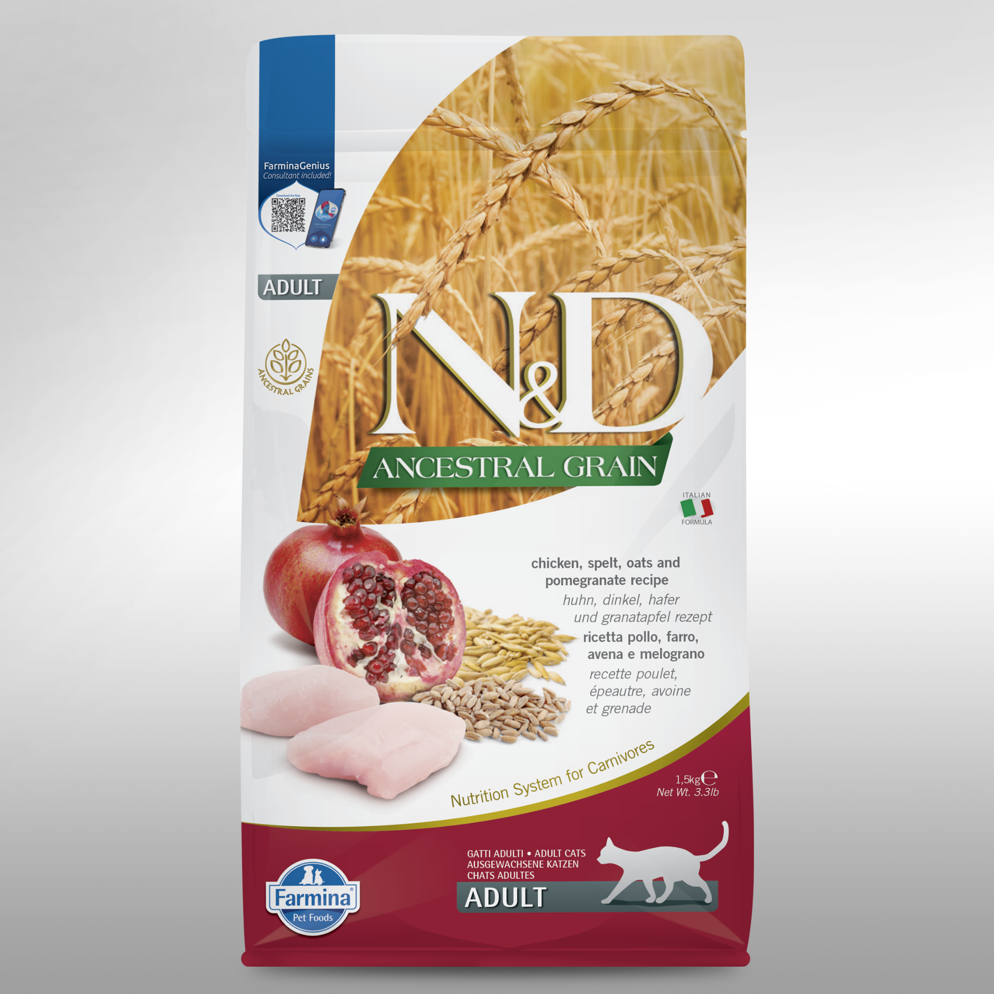 Farmina N&D Ancestral Grain Cat Adult - Chicken & Pomegranate
