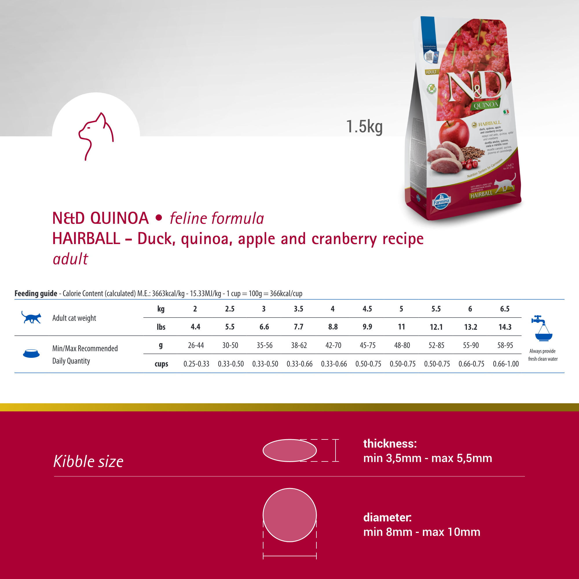 Farmina N&D Quinoa Cat Adult - Hairball