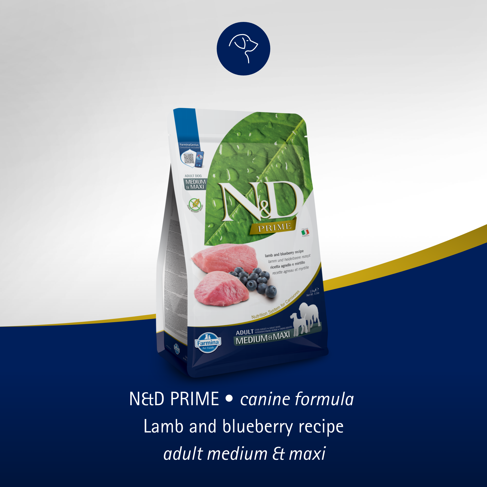Farmina N&D PRIME Grain Free Dog Food Adult Mini - Lamb & Blueberry
