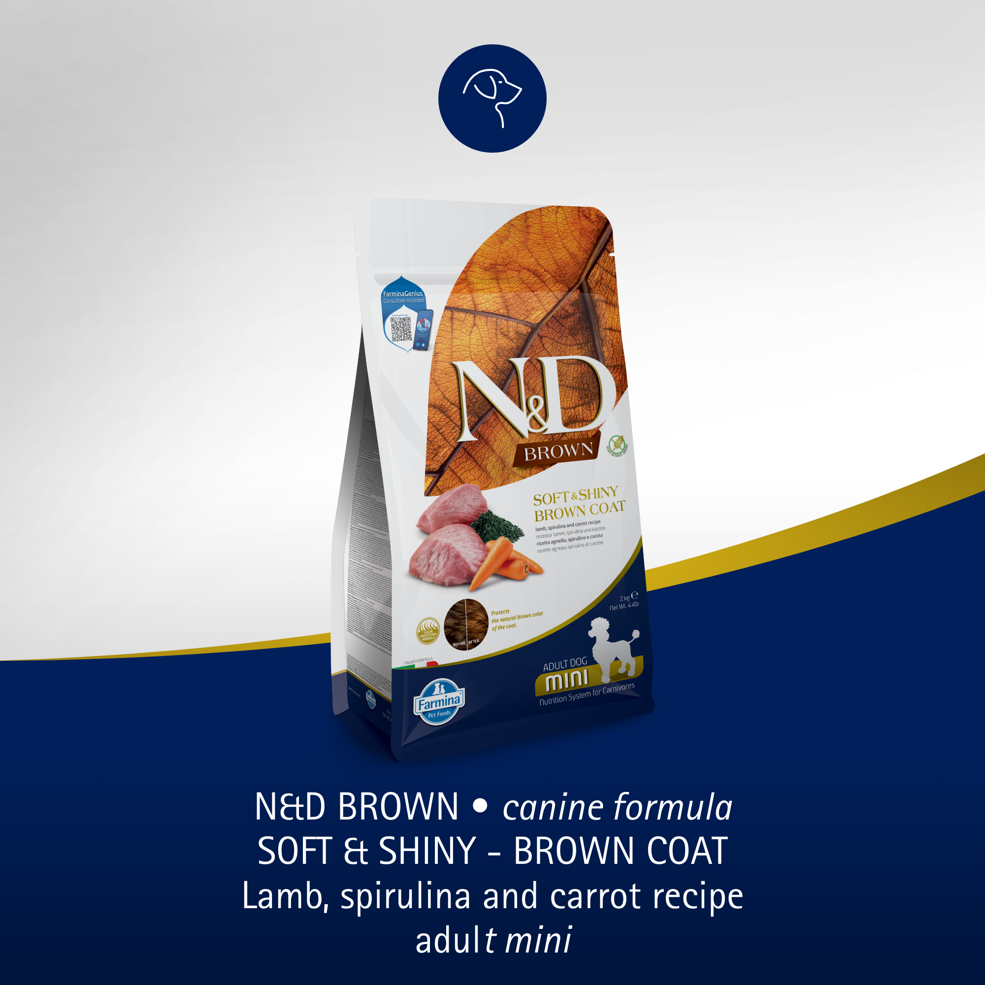 Farmina - N&D Brown Dog Adult Mini - Lamb, Potato, Spirul & Carrot  2kg
