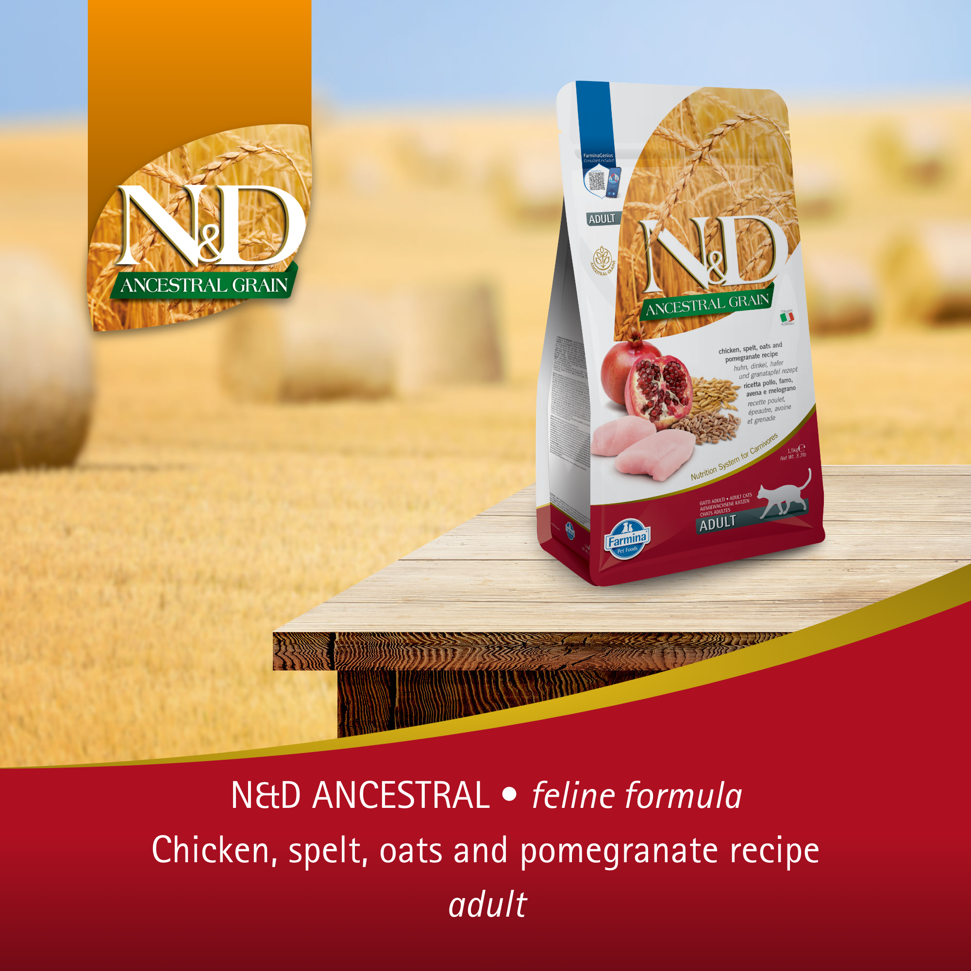 Farmina N&D Ancestral Grain Cat Adult - Chicken & Pomegranate