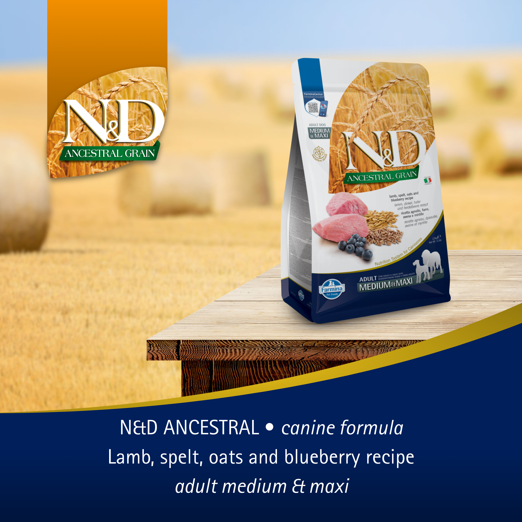 Farmina - N&D Ancestral Grain Dog Adult Mini - Lamb & Blueberry