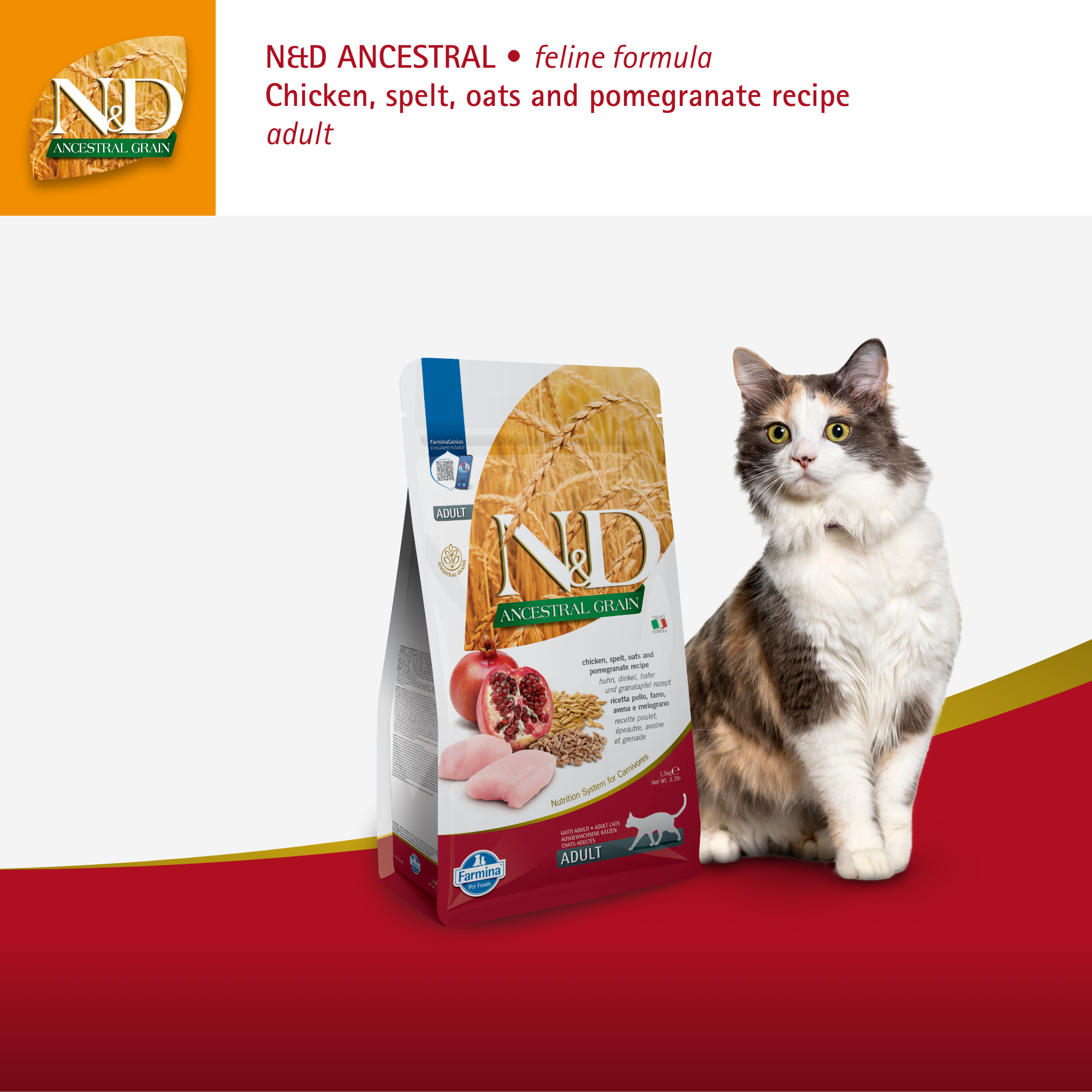 Farmina N&D Ancestral Grain Cat Adult - Chicken & Pomegranate