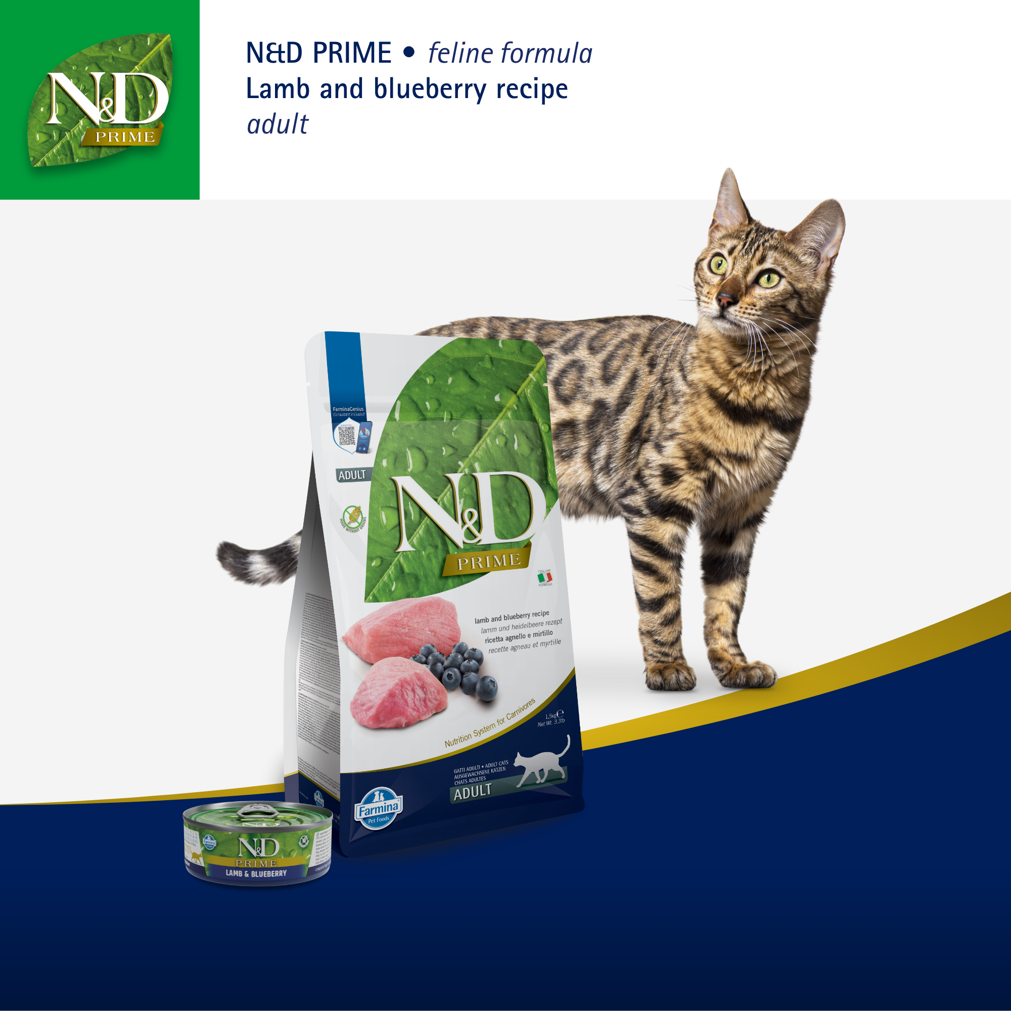 Farmina N&D Cat Adult Grain-Free  - Lamb & Blueberry