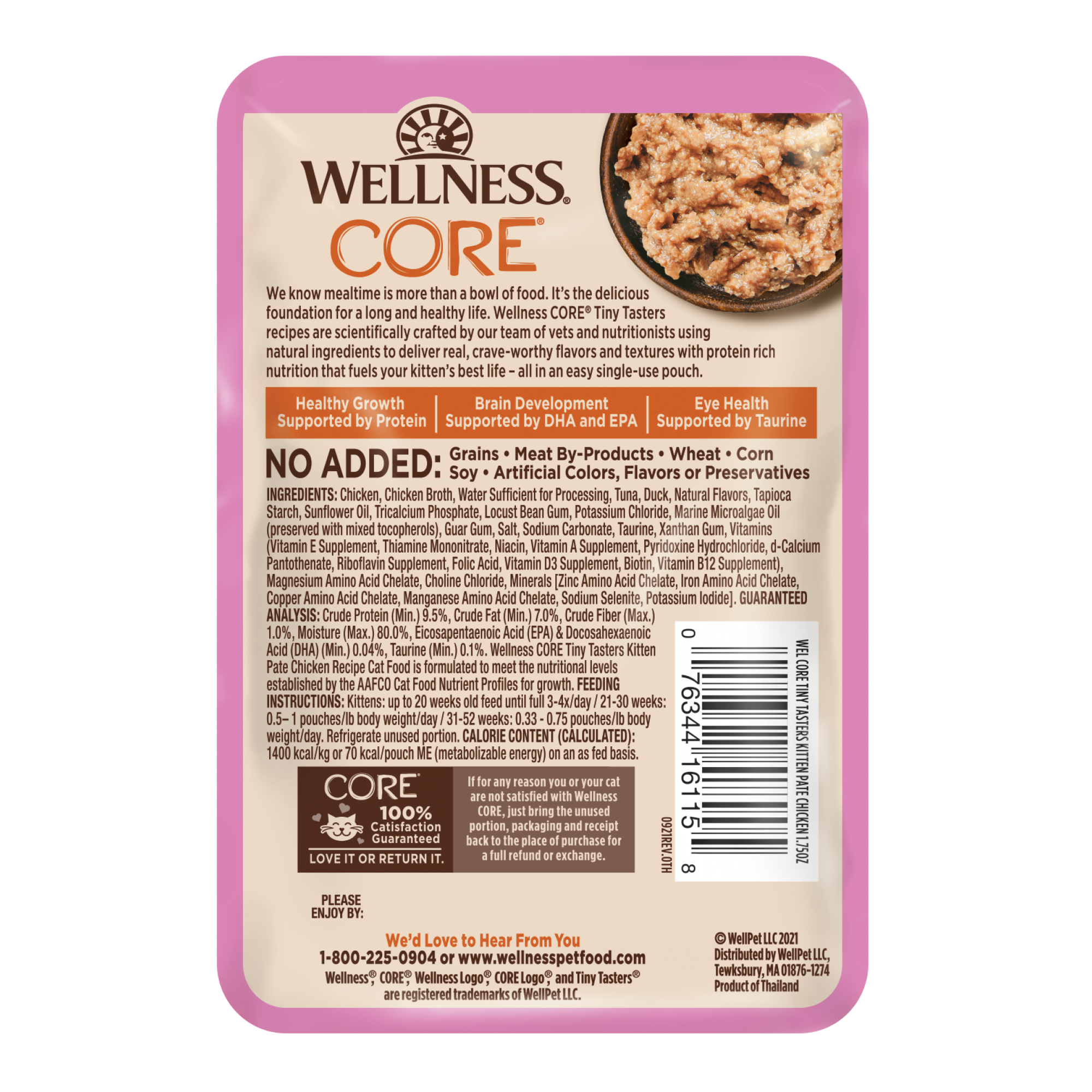 Wellness - Cat Core 50g Tiny Tasters Kitten Pate Chicken 1.75oz