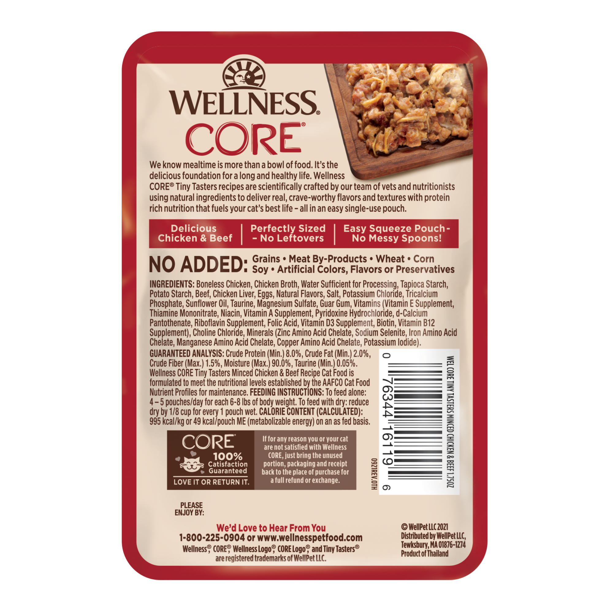 Wellness - Cat Core 50g Tiny Tasters Minced Chicken & Beef 1.75oz