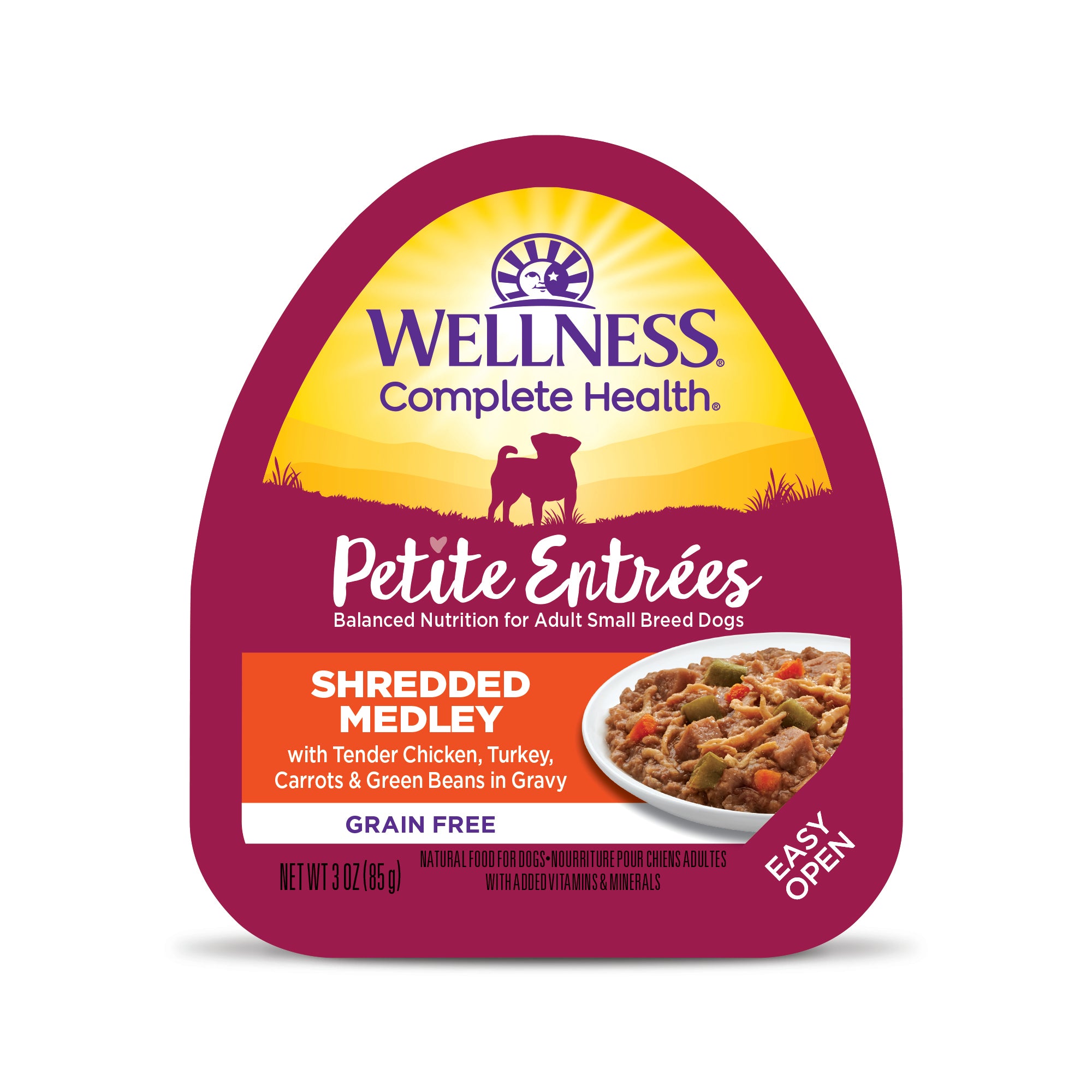 Wellness - Dog Petite Entrees 85g Shredded Medley Tender Chicken, Turkey, Carrots & Green Beans